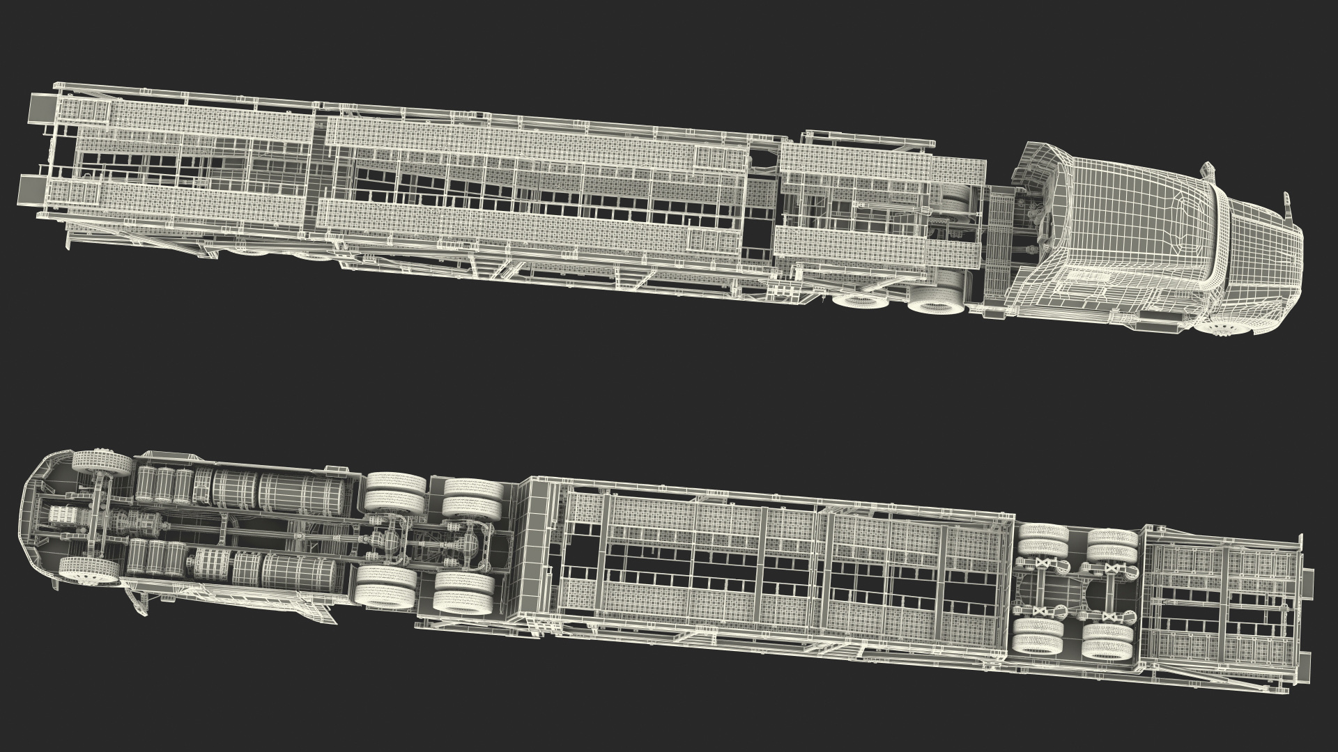 Volvo VNL 860 Truck with Sun Valley Car Carrier Rigged 3D model