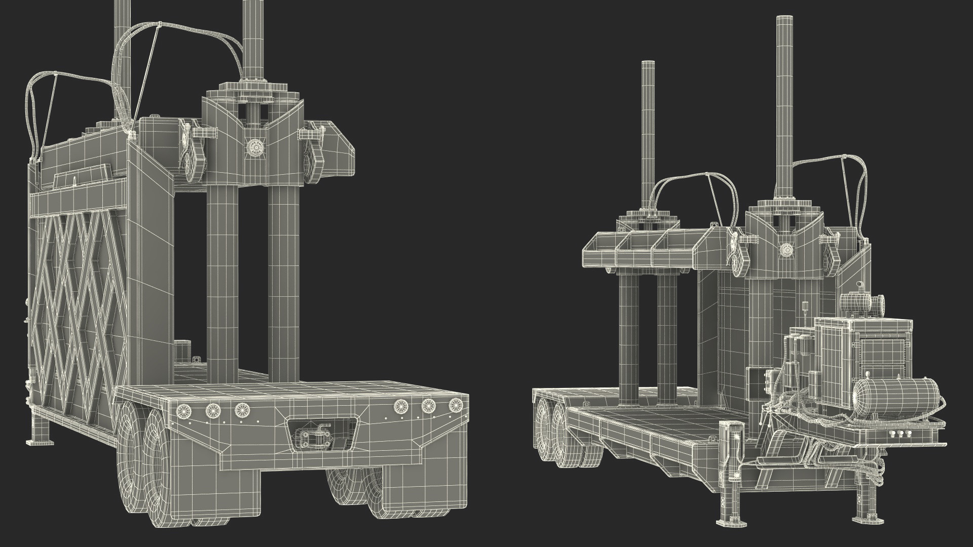 3D Portable Car Crusher Yellow Rigged for Maya model