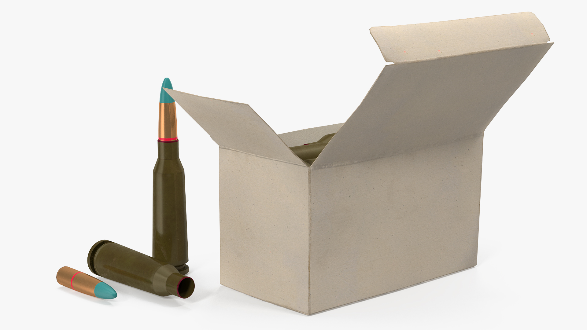 Box of 5_45x39mm Intermediate Cartridge 3D model