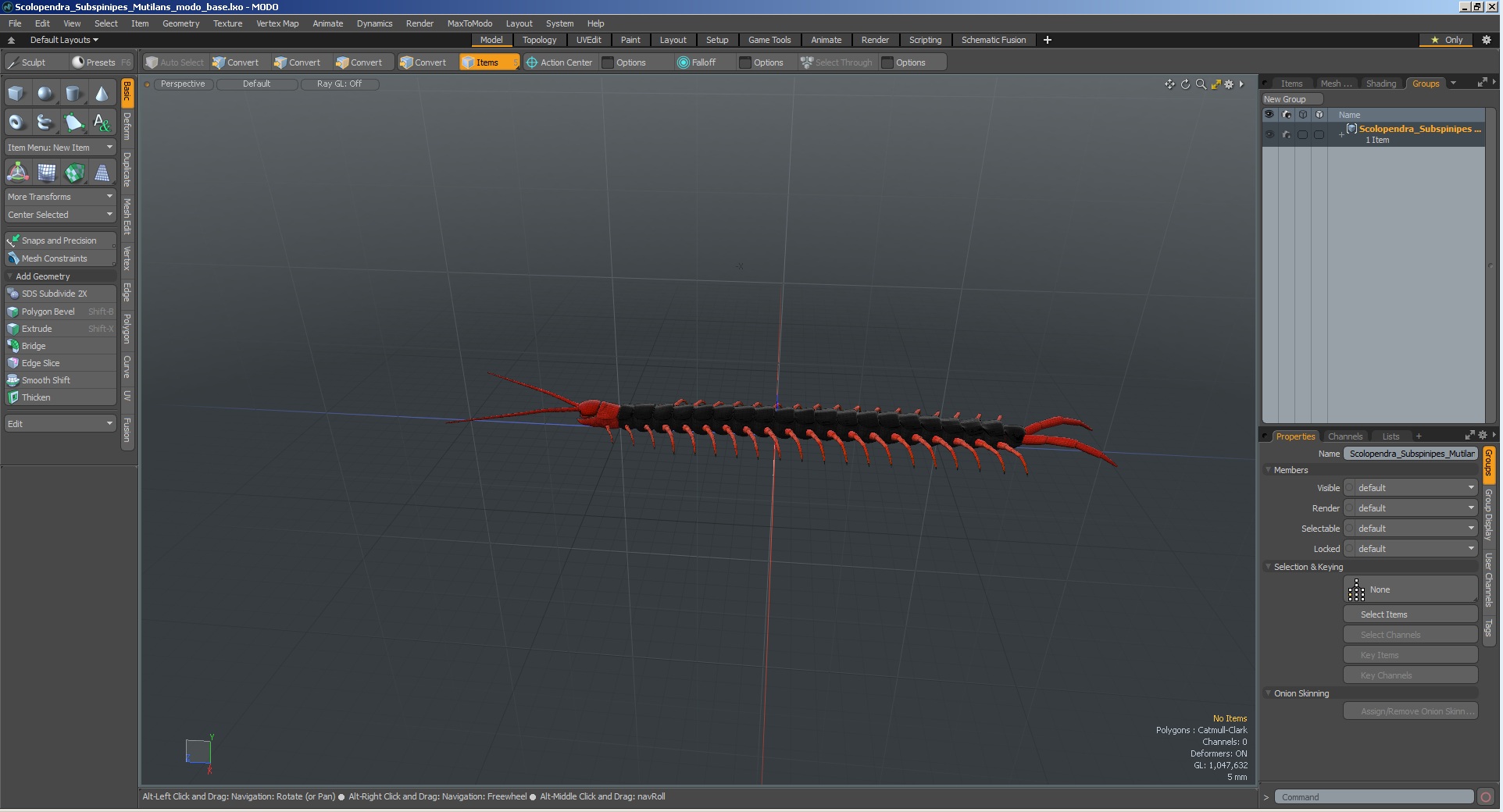 Scolopendra Subspinipes Mutilans 3D