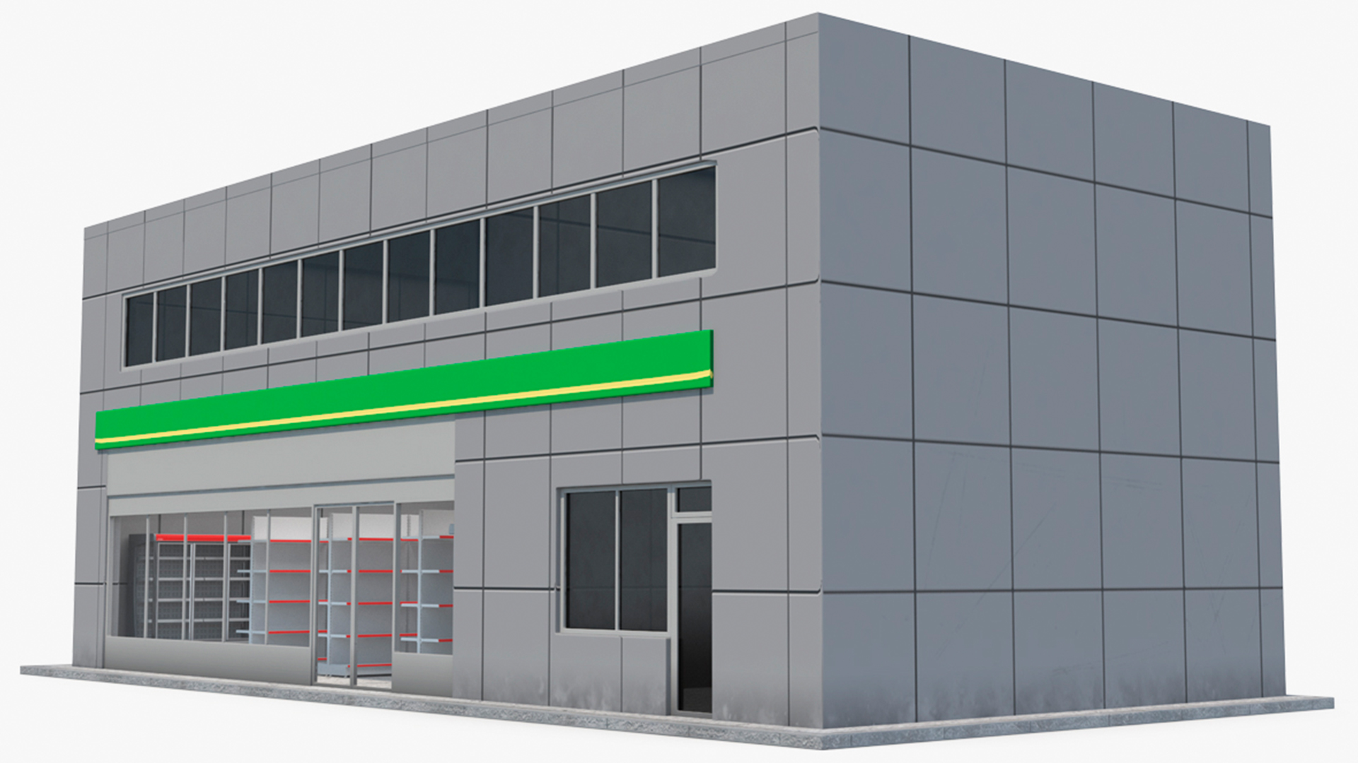 Shop and Office Building 3D model