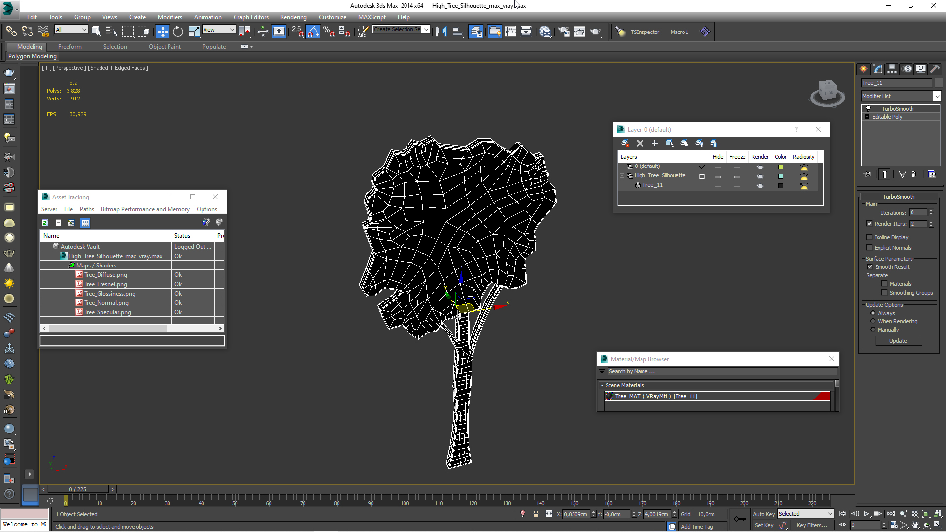 3D model High Tree Silhouette