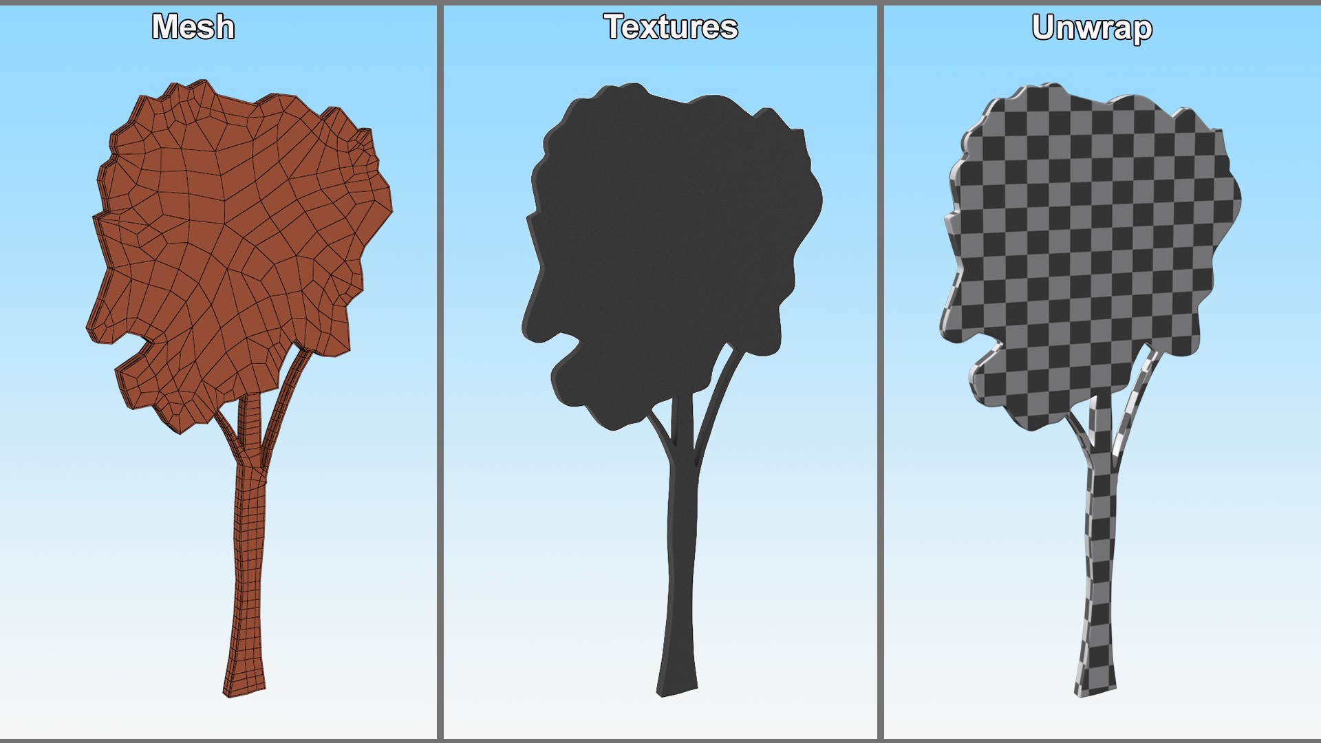 3D model High Tree Silhouette