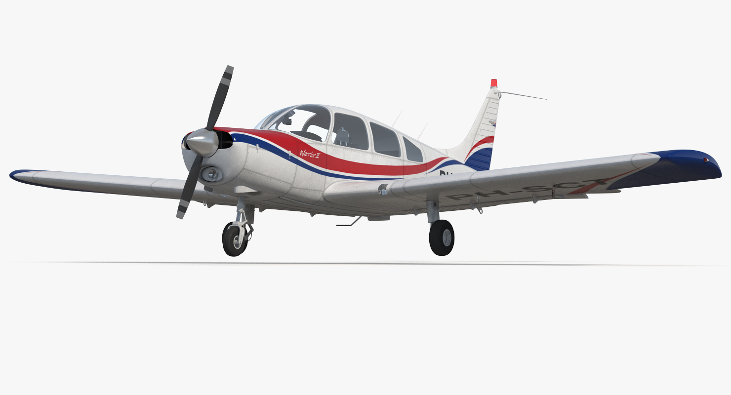 Aircraft Piper PA 28 161 Warrior II Rigged 3D