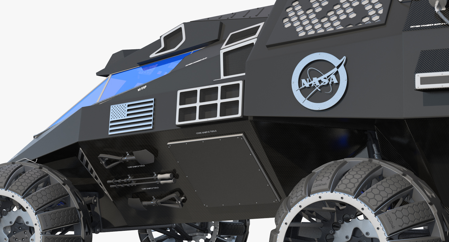 3D NASA Futuristic Mars Rover Concept Rigged