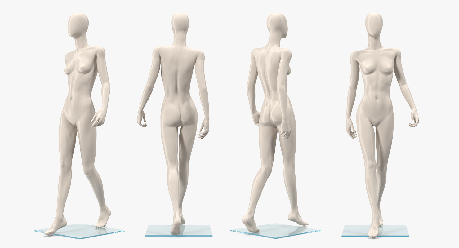 Female Mannequin Walking Pose 3D model