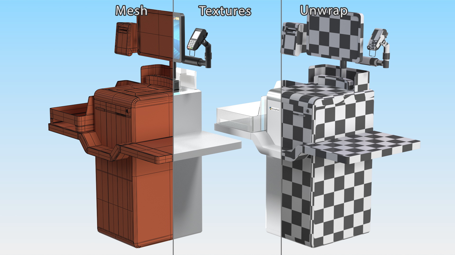 3D Self Checkout Machine StrongPoint model