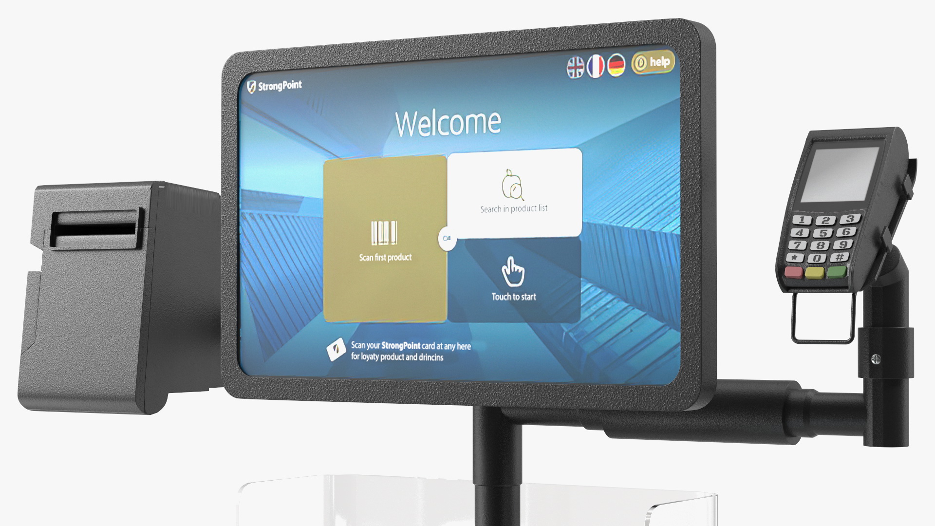 3D Self Checkout Machine StrongPoint model