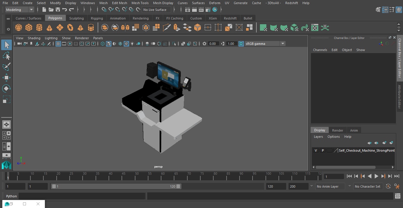 3D Self Checkout Machine StrongPoint model