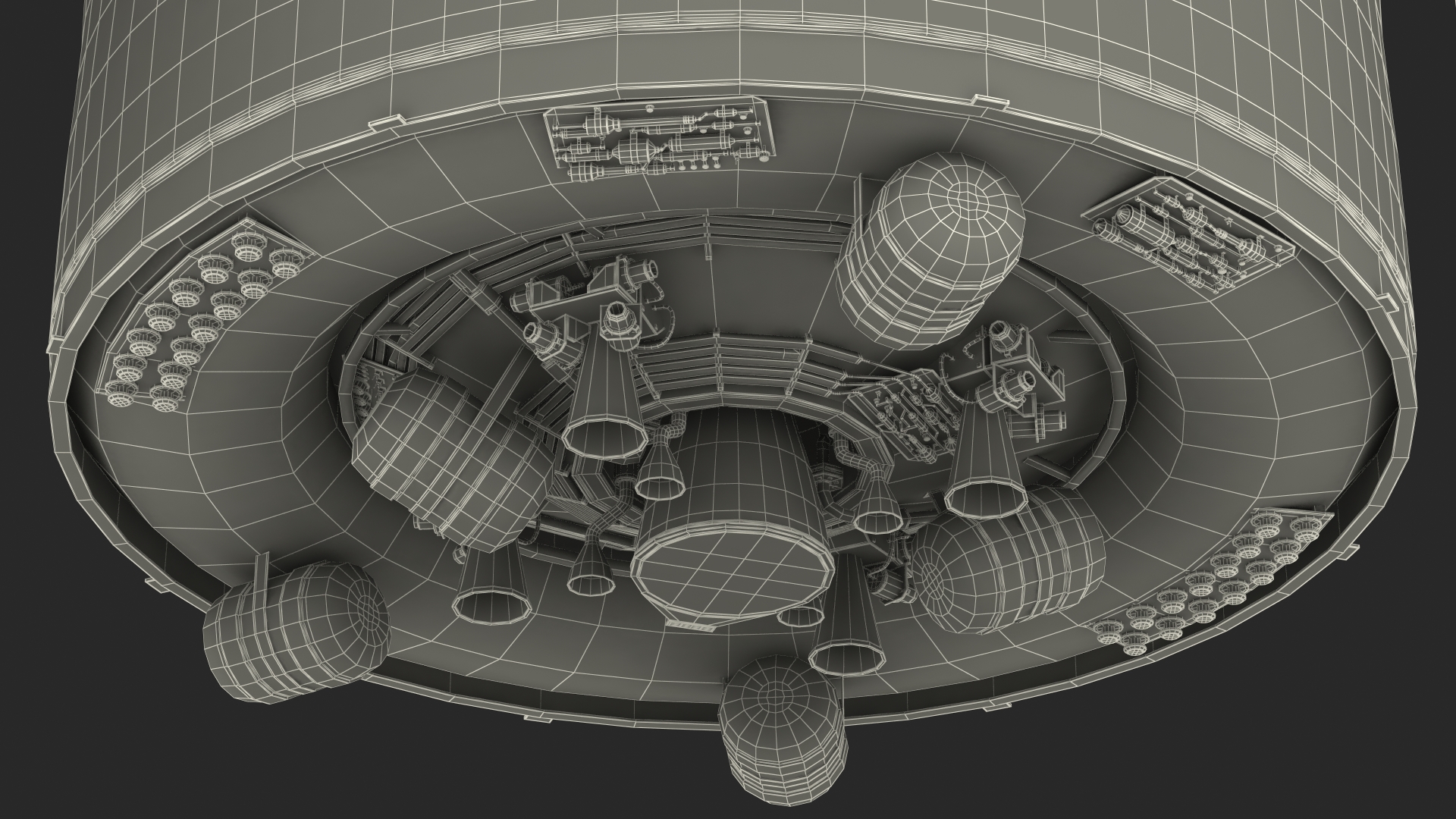 3D Proton M Rocket Main Parts