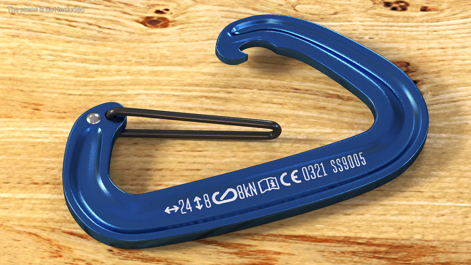 Black Diamond MiniWire Carabiner Open Blue 3D