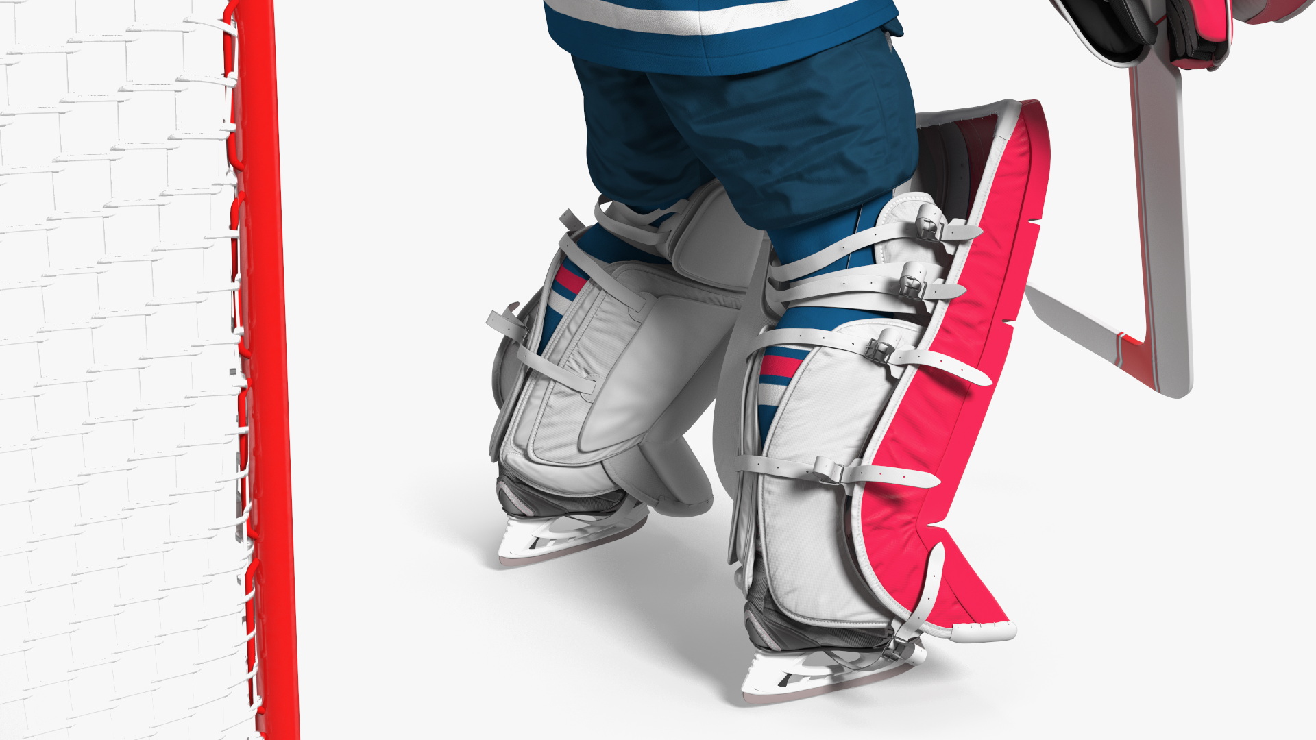 Goalie and Hockey Goal 3D