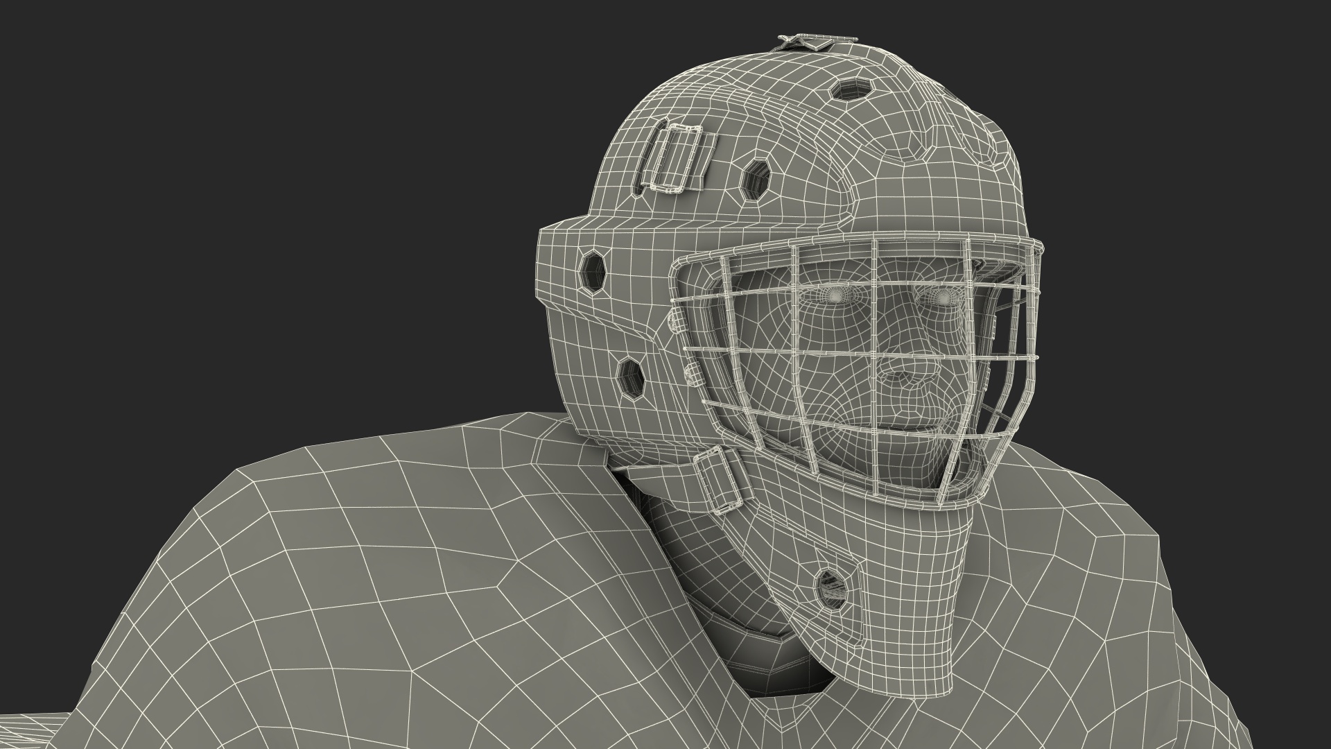 Goalie and Hockey Goal 3D