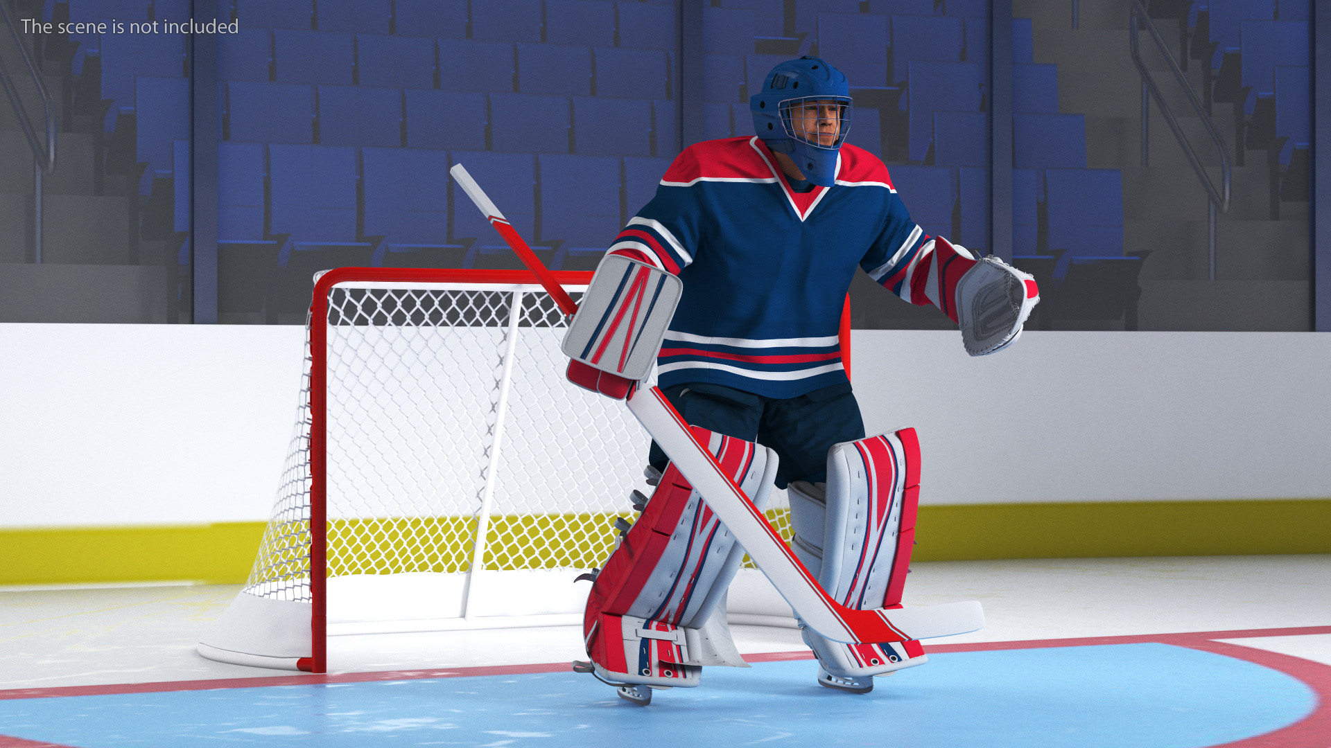 Goalie and Hockey Goal 3D