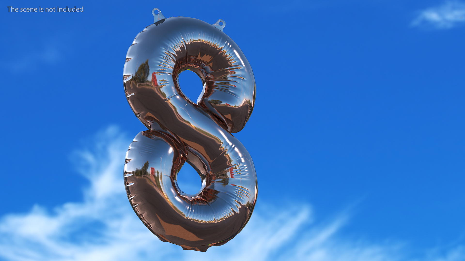 Balloon Numbers Set Rose Gold 3D model