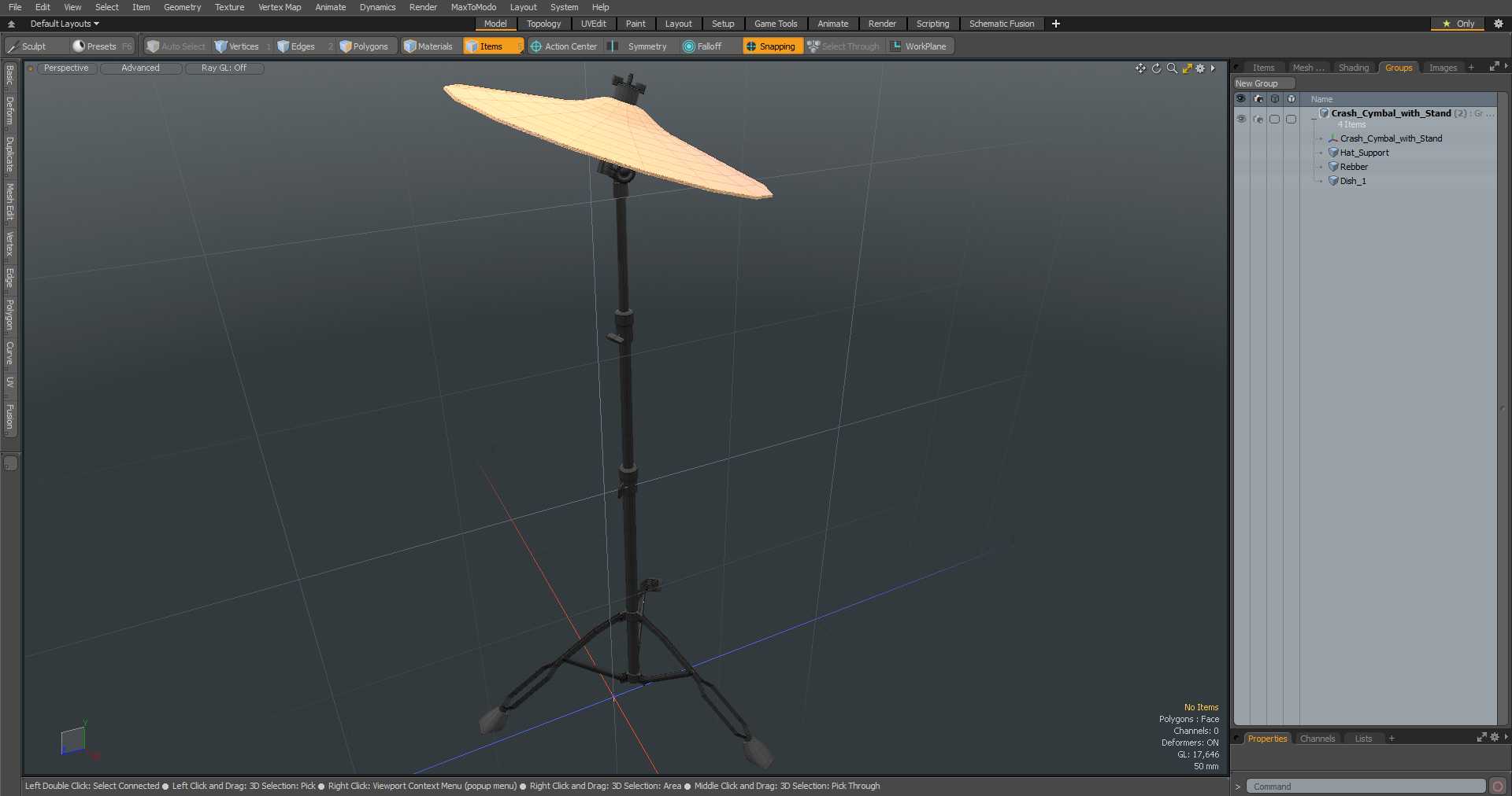 3D Crash Cymbal with Stand model