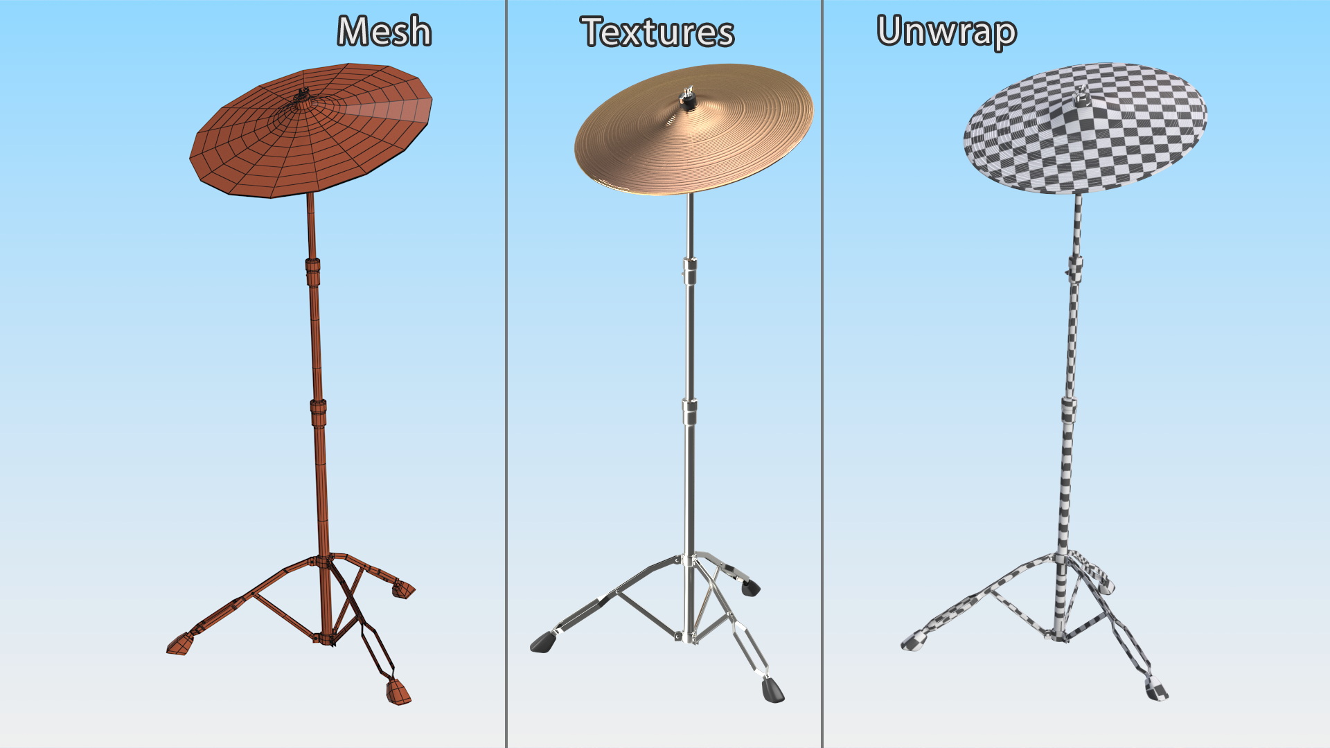 3D Crash Cymbal with Stand model