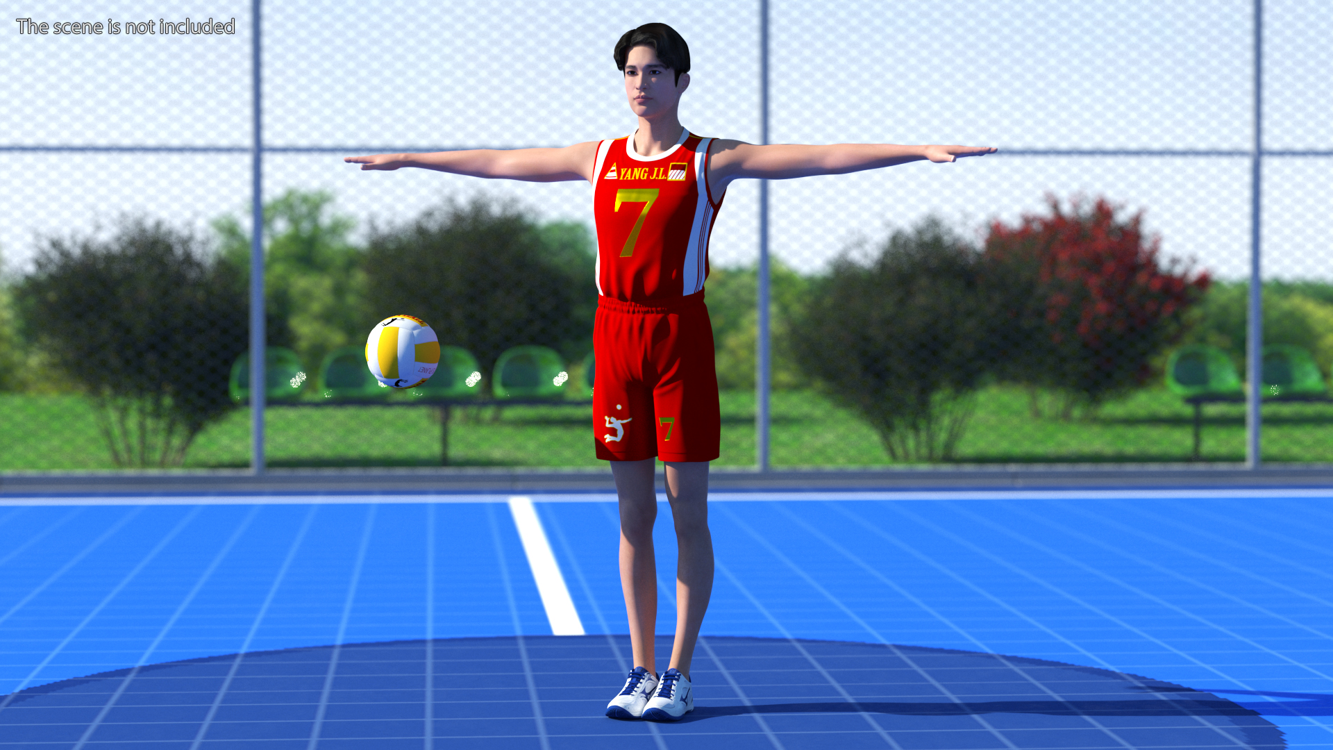 Chinese Volleyball Player Rigged 3D