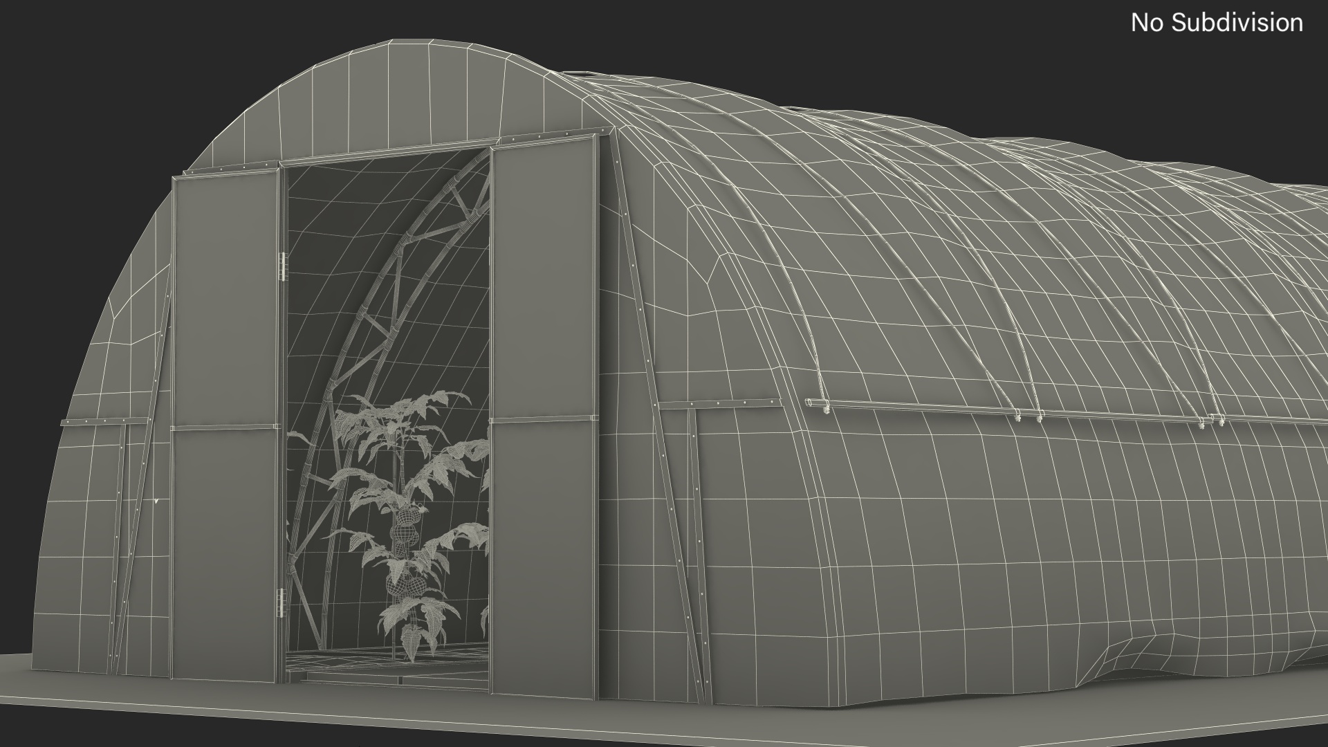 3D model Vegetables Greenhouse Tent with Gardener