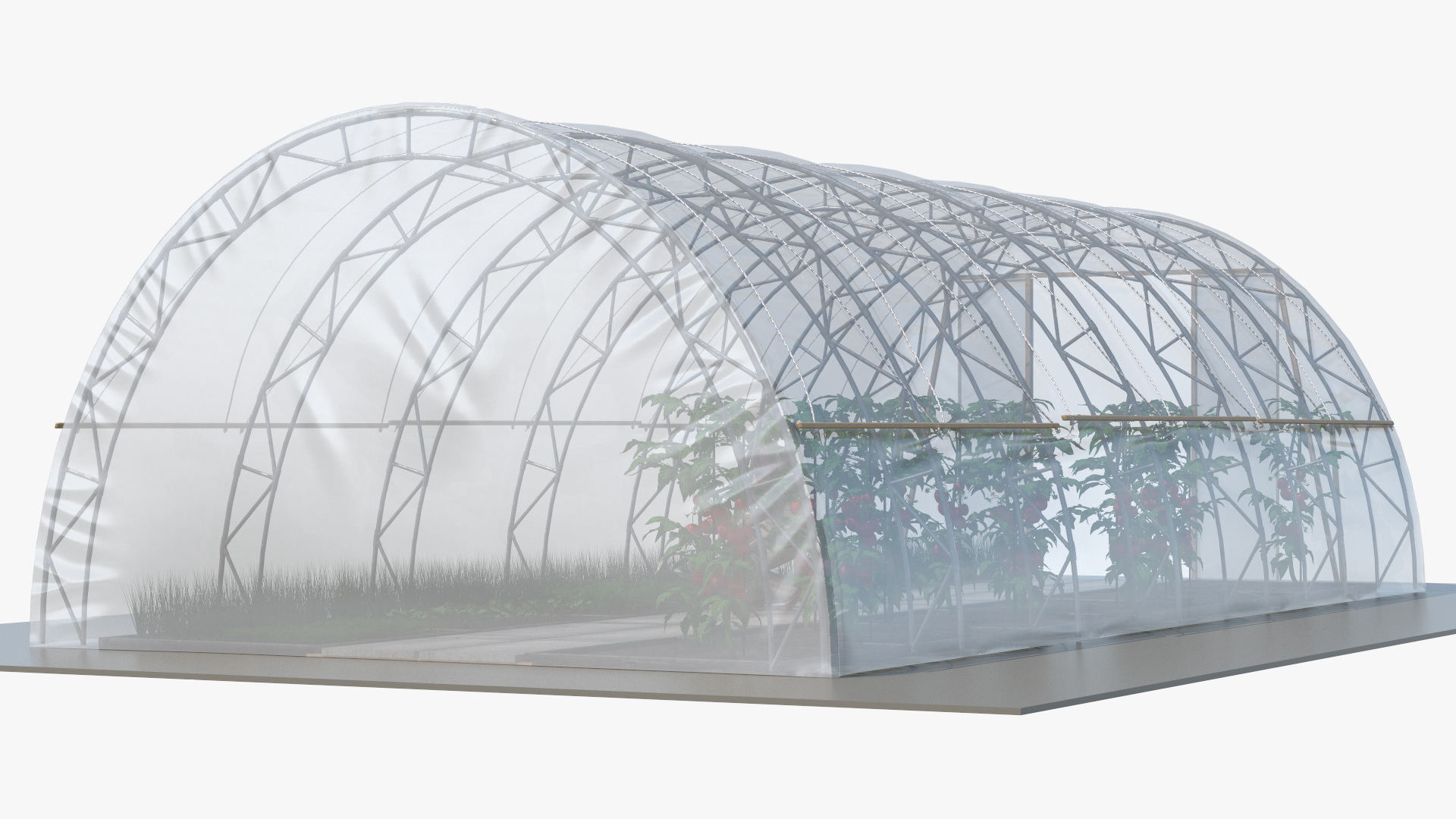 3D model Vegetables Greenhouse Tent with Gardener