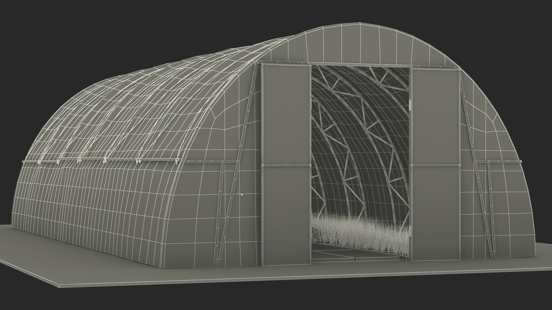 3D model Vegetables Greenhouse Tent with Gardener