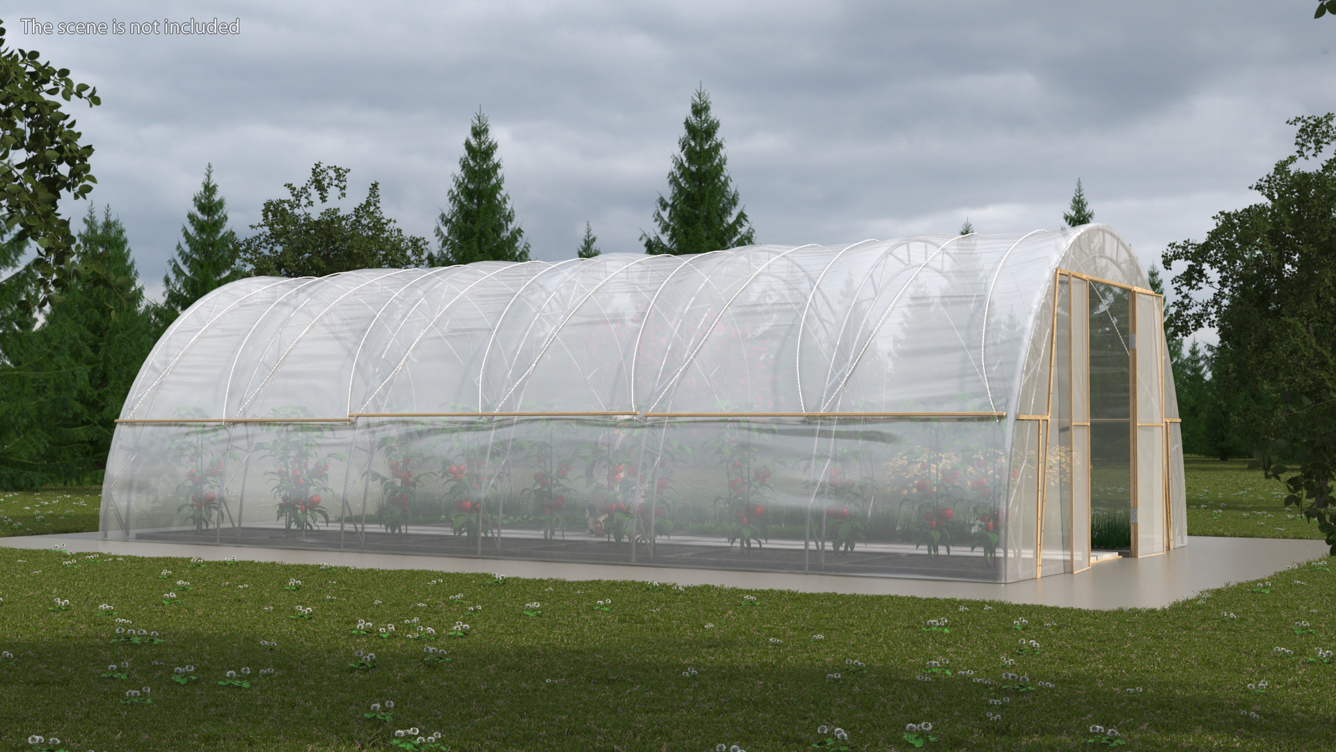 3D model Vegetables Greenhouse Tent with Gardener