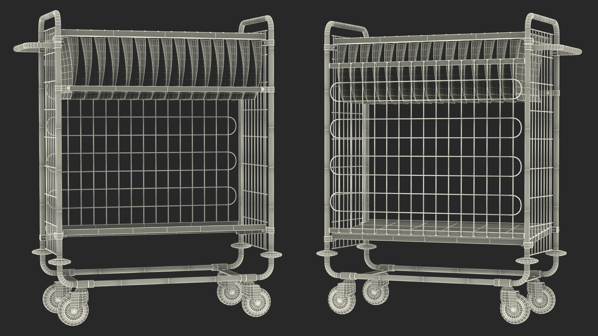 Steel Mail Trolley Large 3D model