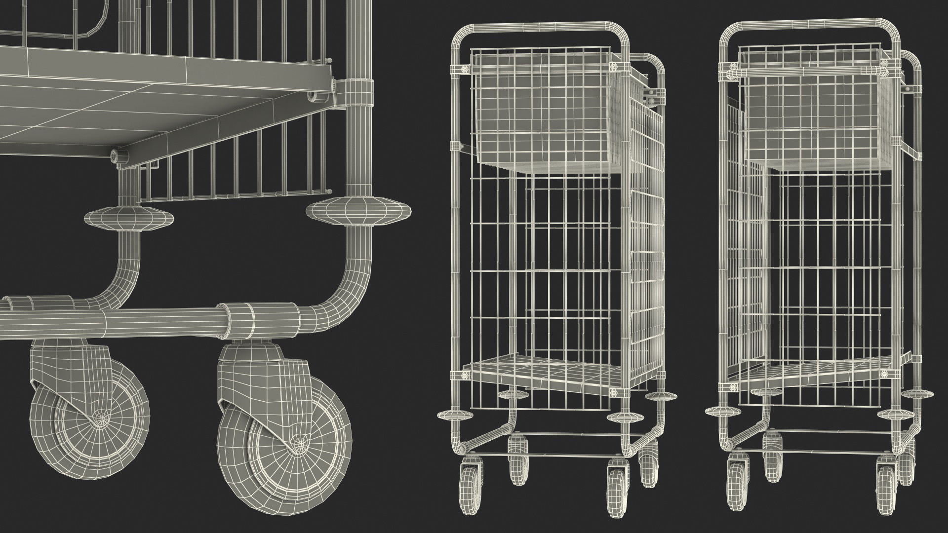 Steel Mail Trolley Large 3D model