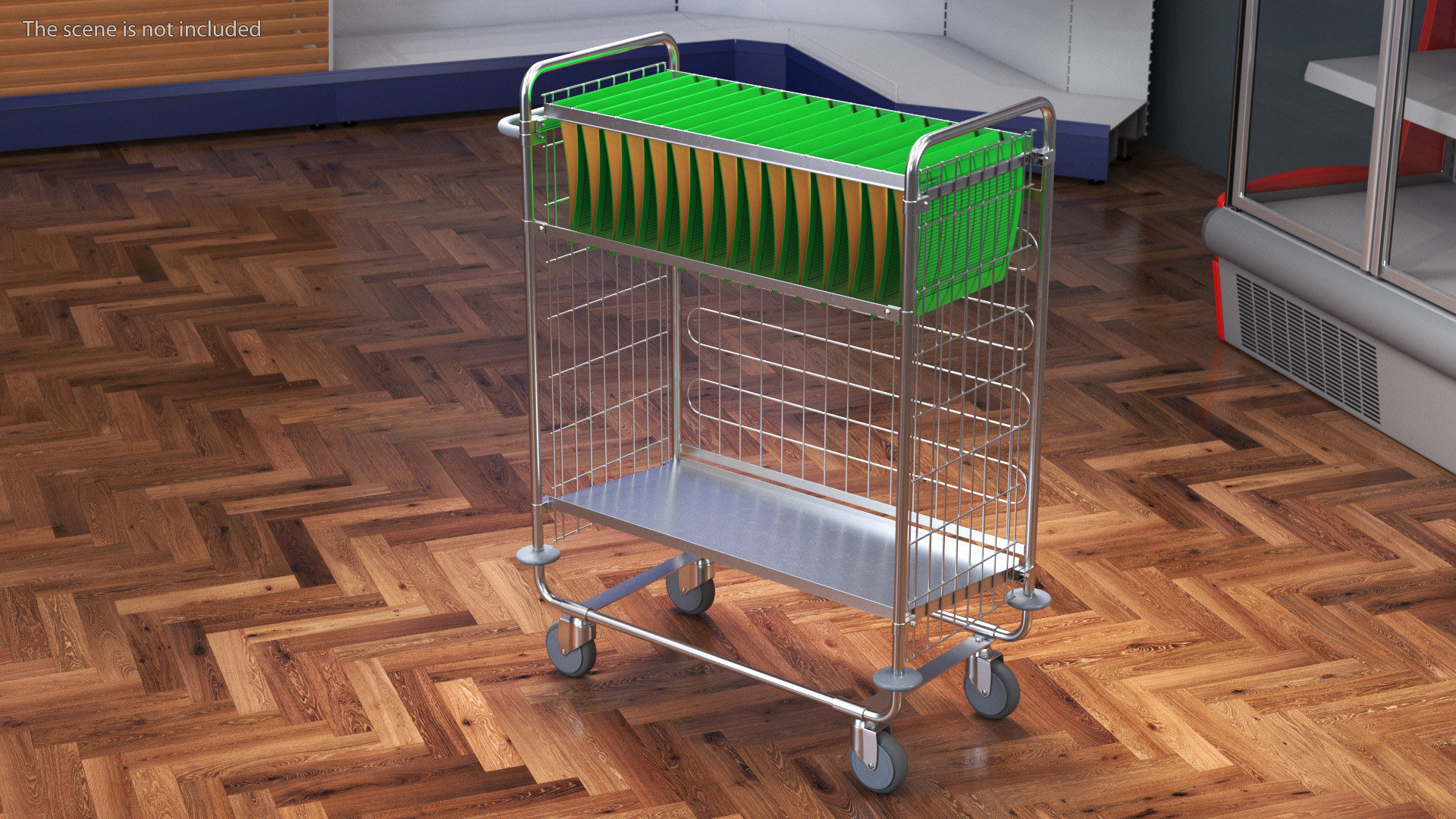 Steel Mail Trolley Large 3D model