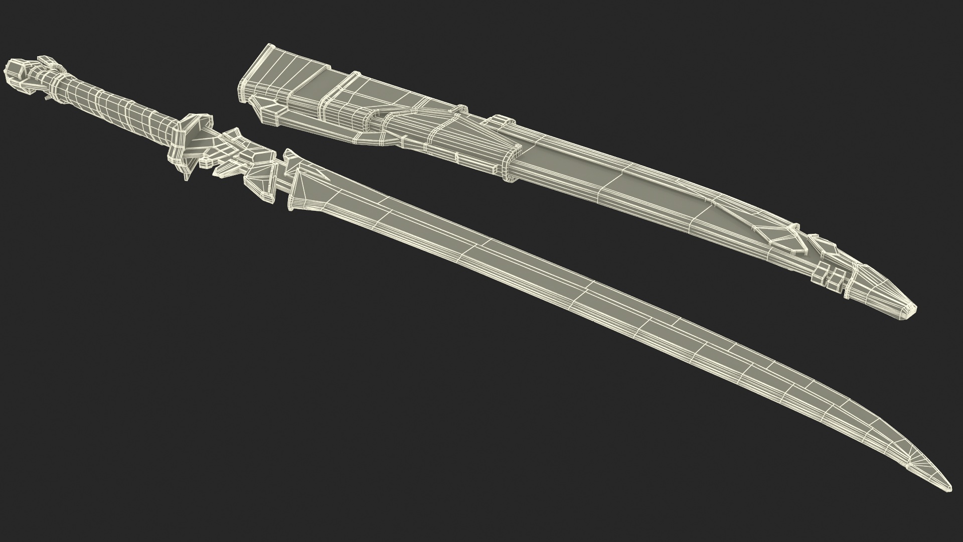 3D model Red Futuristic Sword