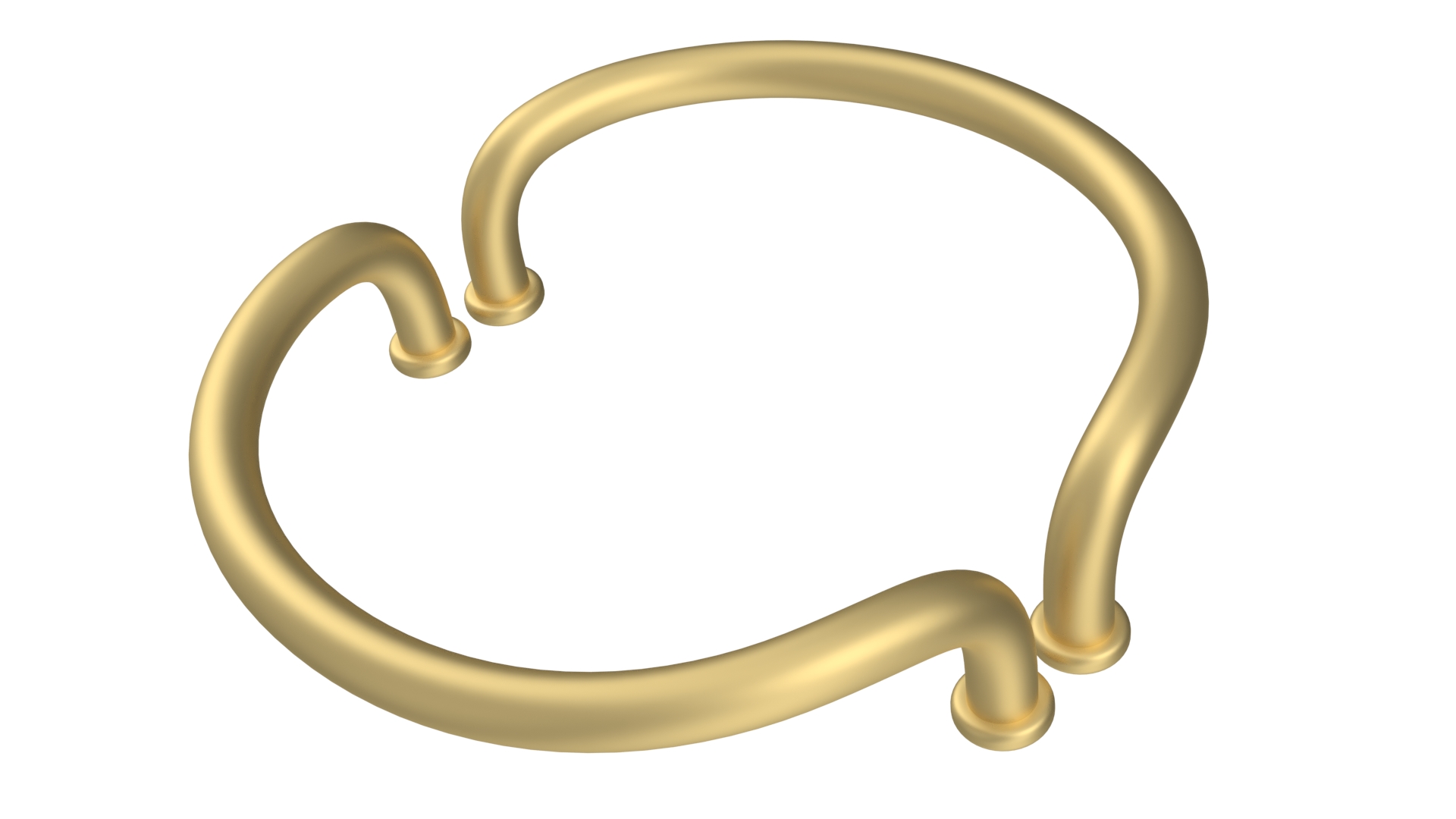 3D model Door Handles Semicircular Gold