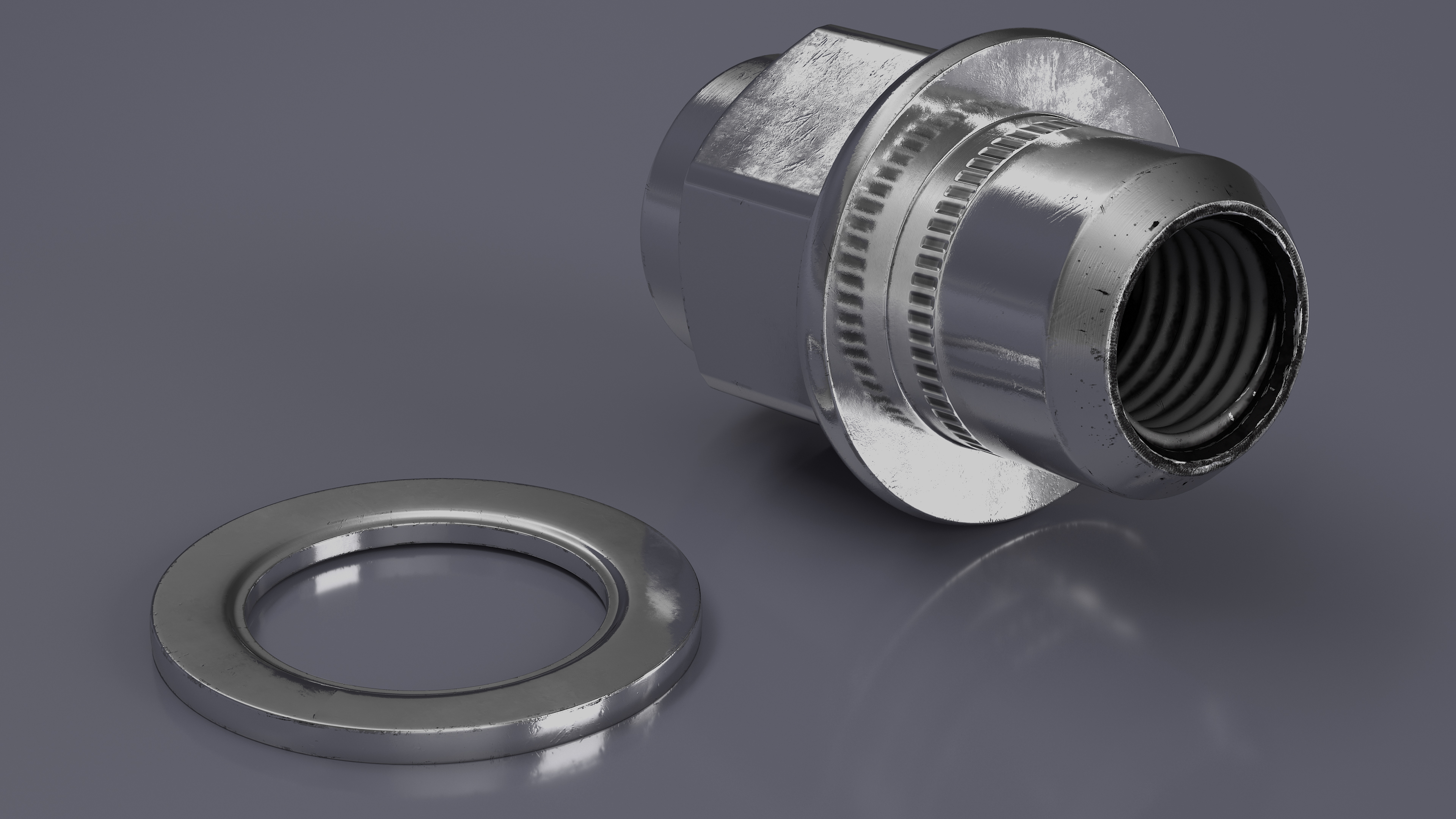 3D model Wheel Nut And Washer