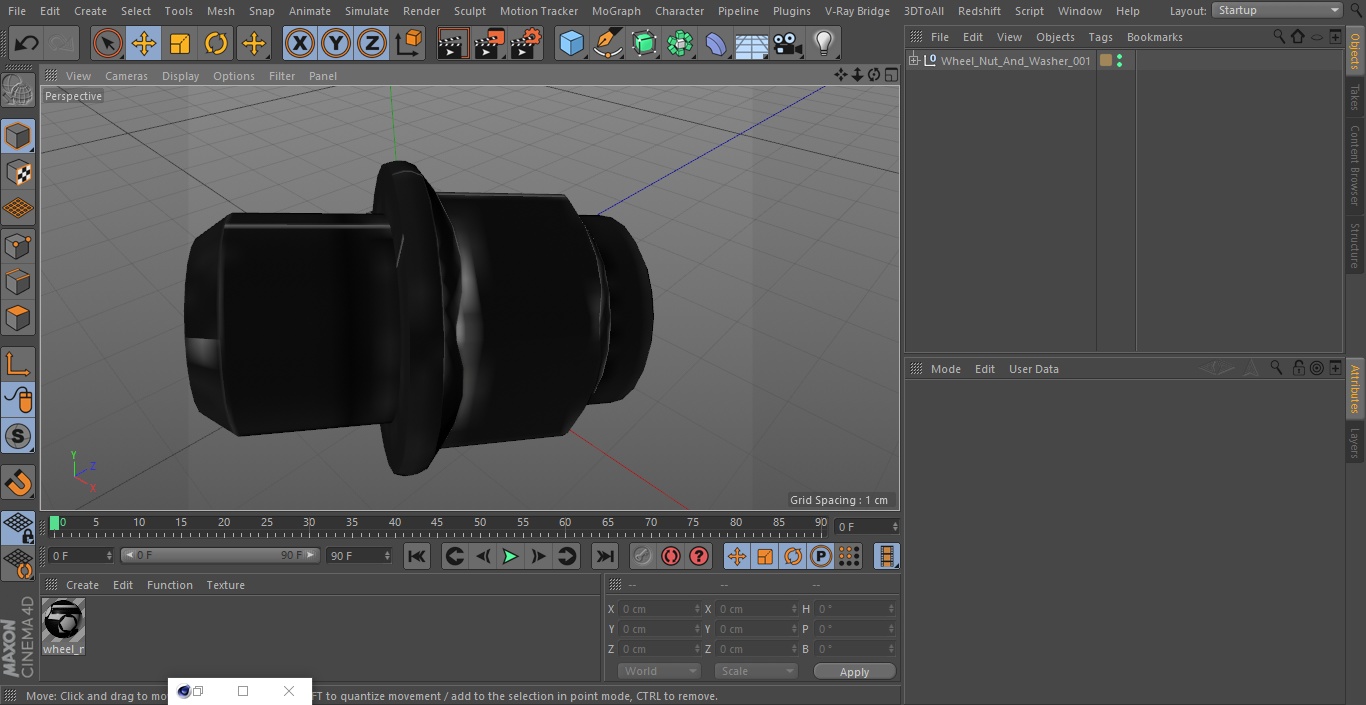 3D model Wheel Nut And Washer