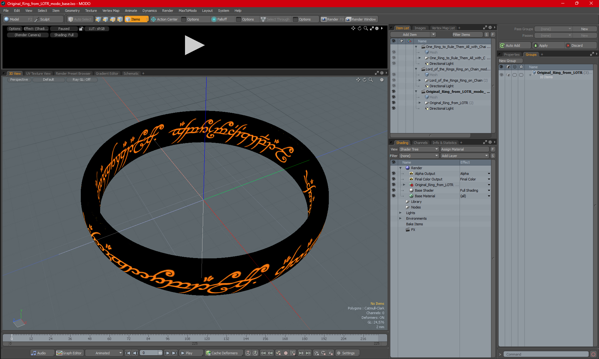 3D Original Ring from LOTR model