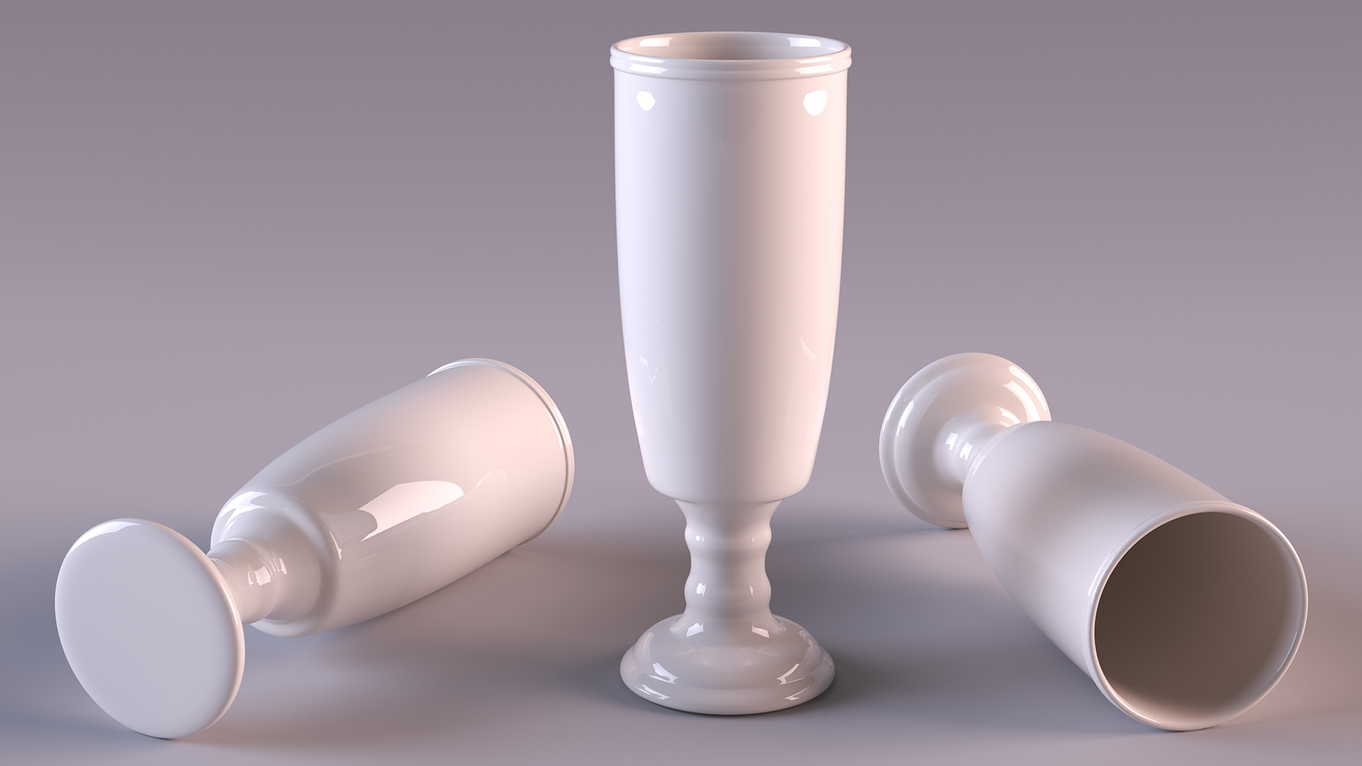 White Porcelain Flower Vase 3D