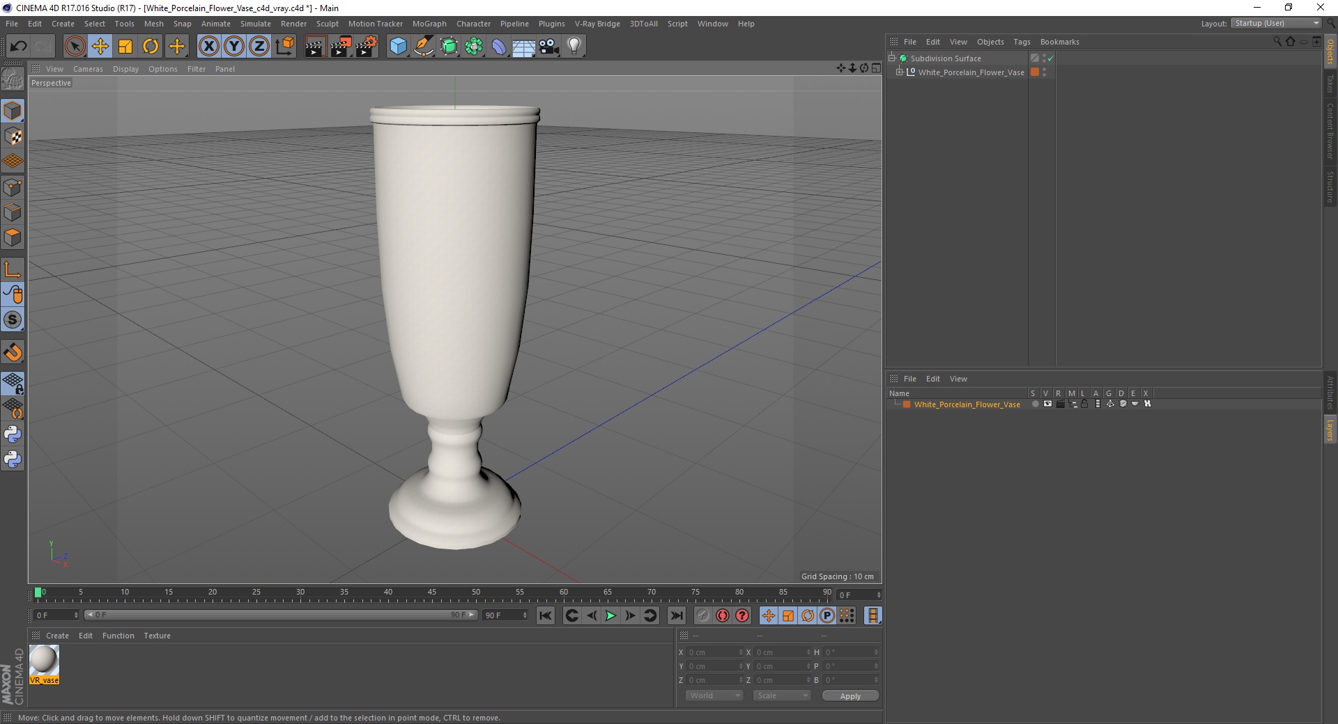 White Porcelain Flower Vase 3D