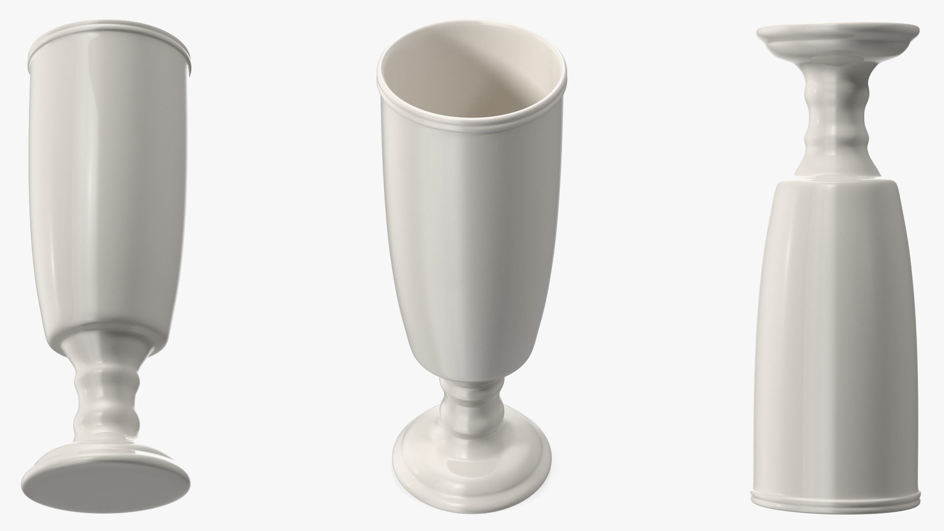 White Porcelain Flower Vase 3D