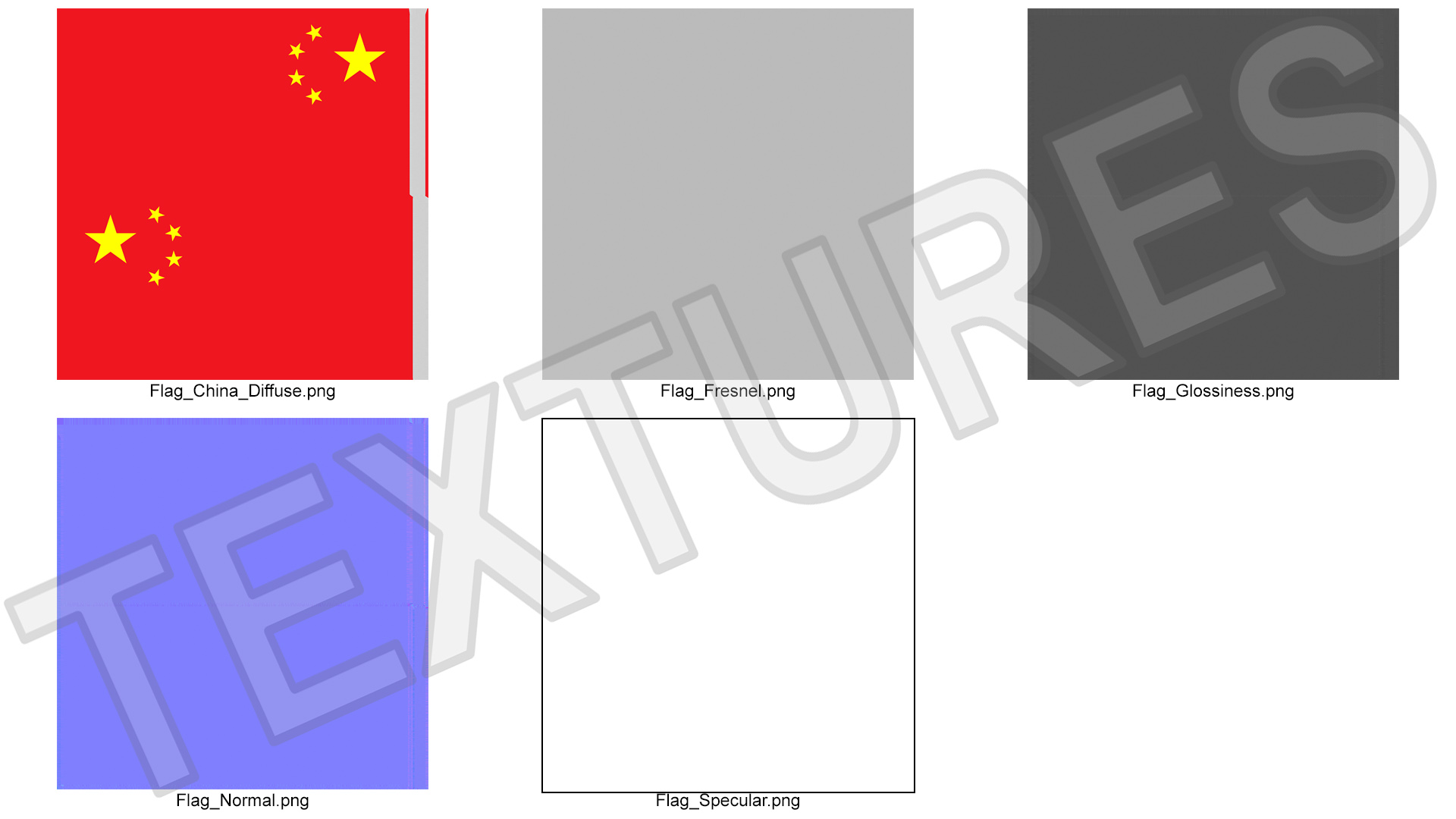 3D model Waving China Flag on Wall Pole