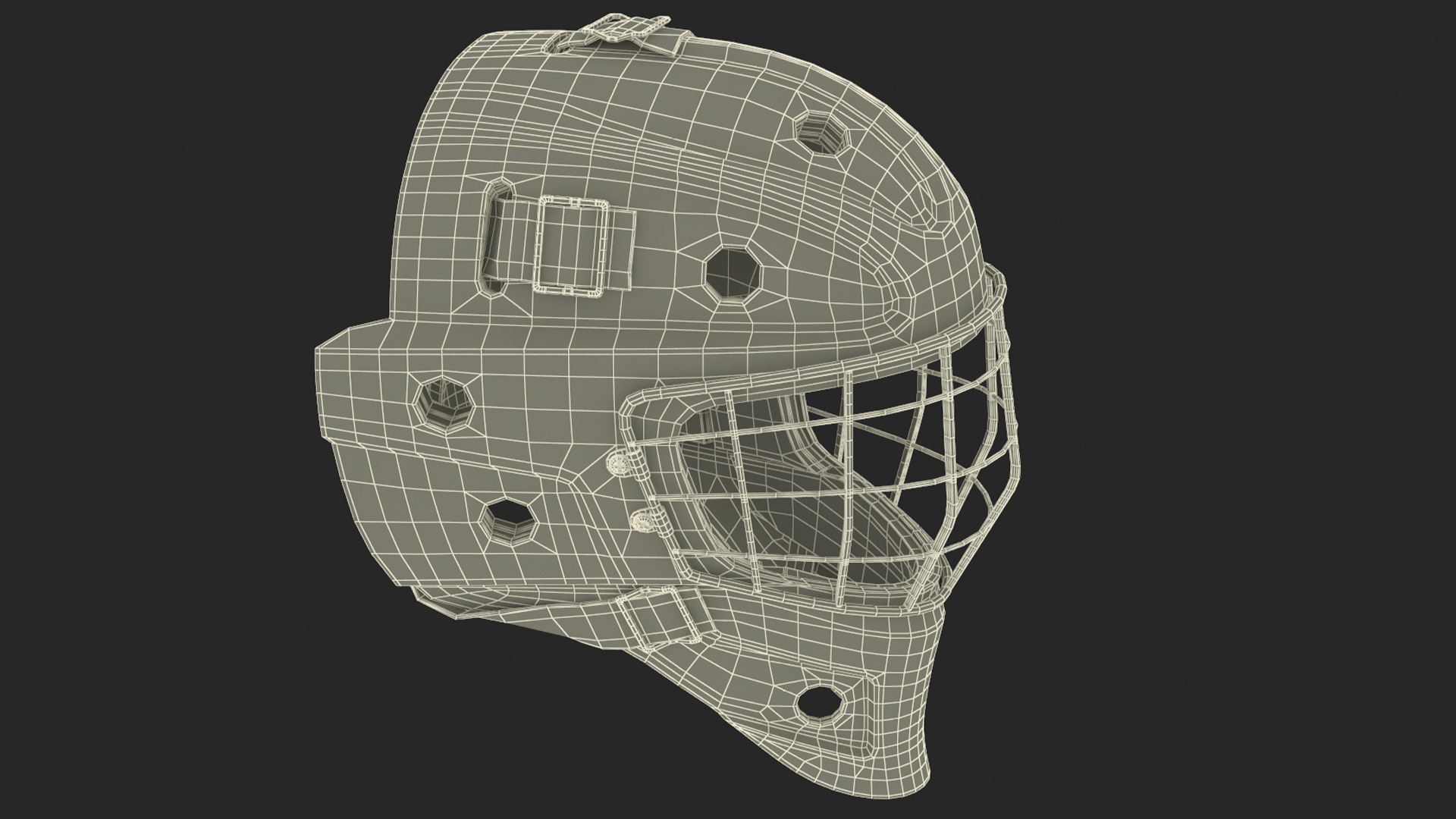 3D model Bauer Ice Hockey Goalie Helmet with Cage