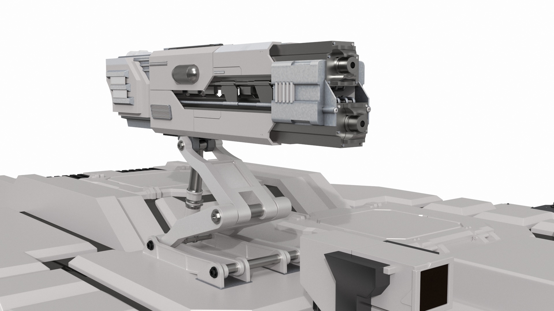 3D model Sci Fi Heavy Turret White