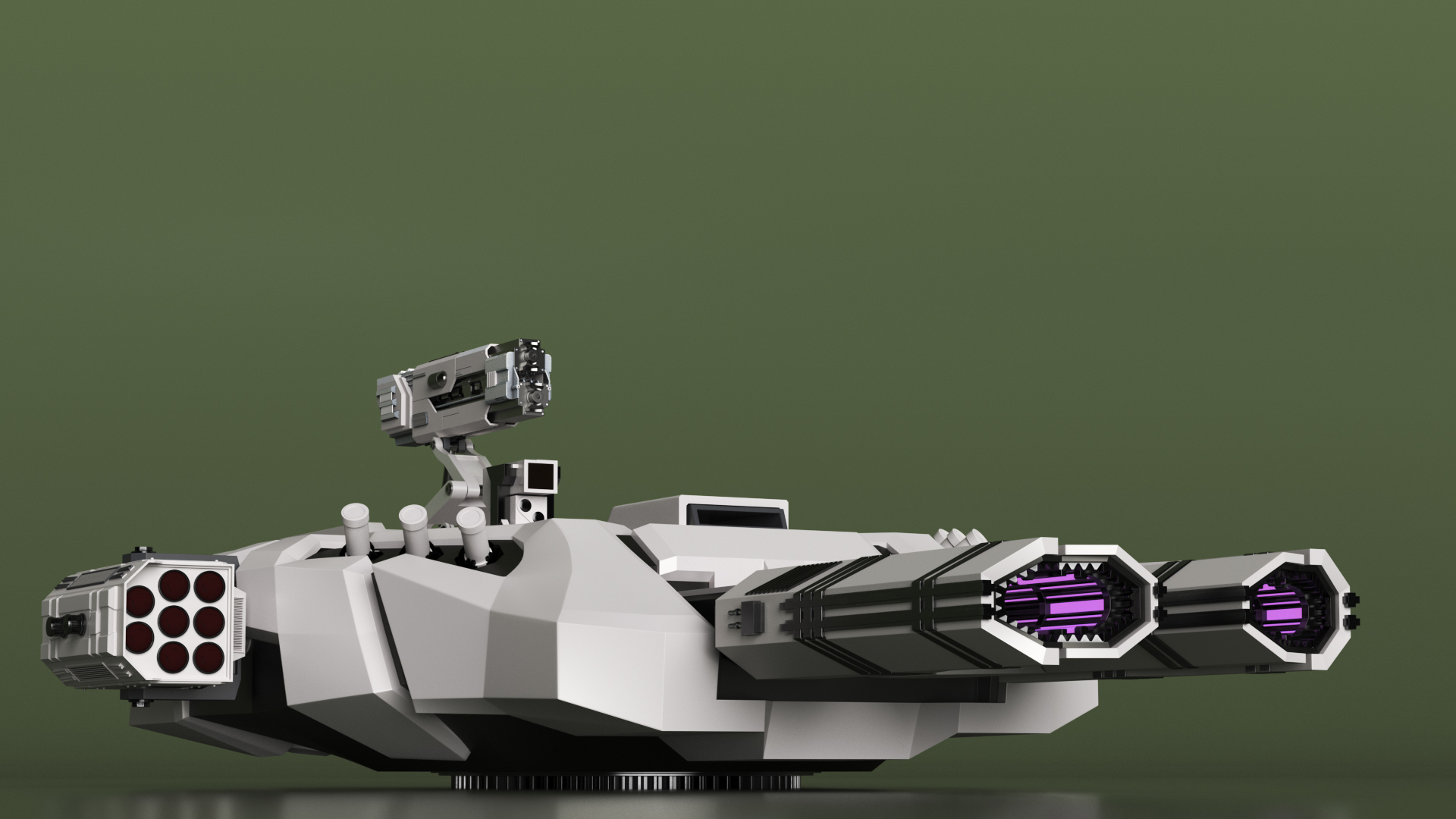 3D model Sci Fi Heavy Turret White