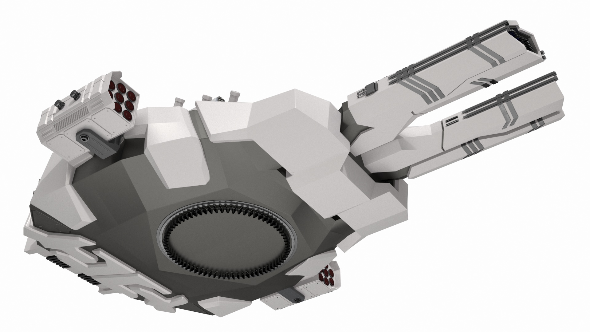 3D model Sci Fi Heavy Turret White