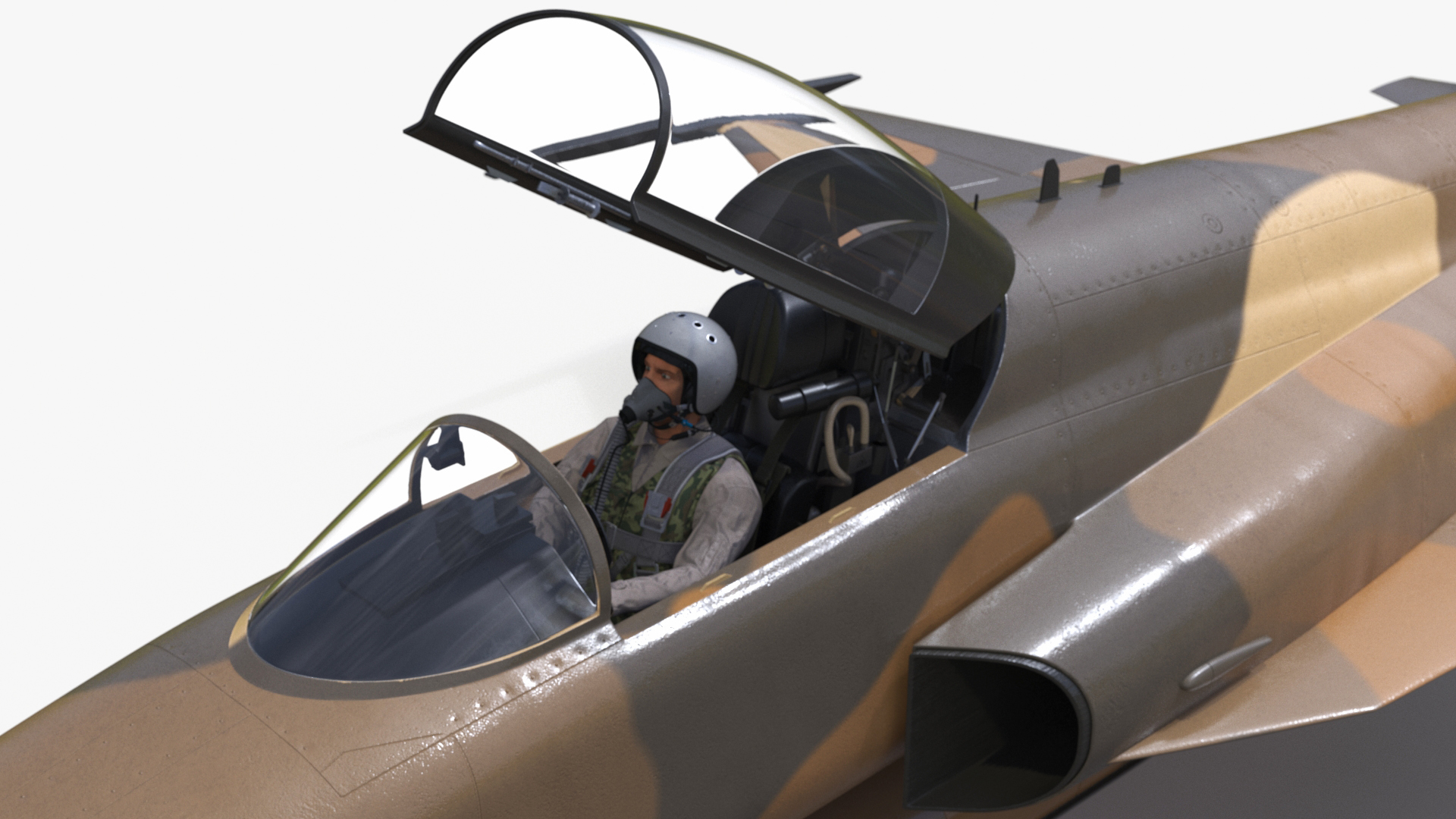 3D model Combat Fighter with Pilot in Flight