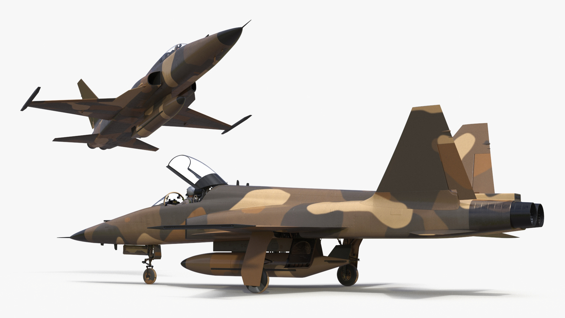 3D model Combat Fighter with Pilot in Flight