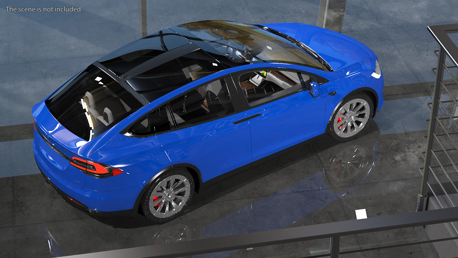 3D Tesla Model X Plaid Rigged