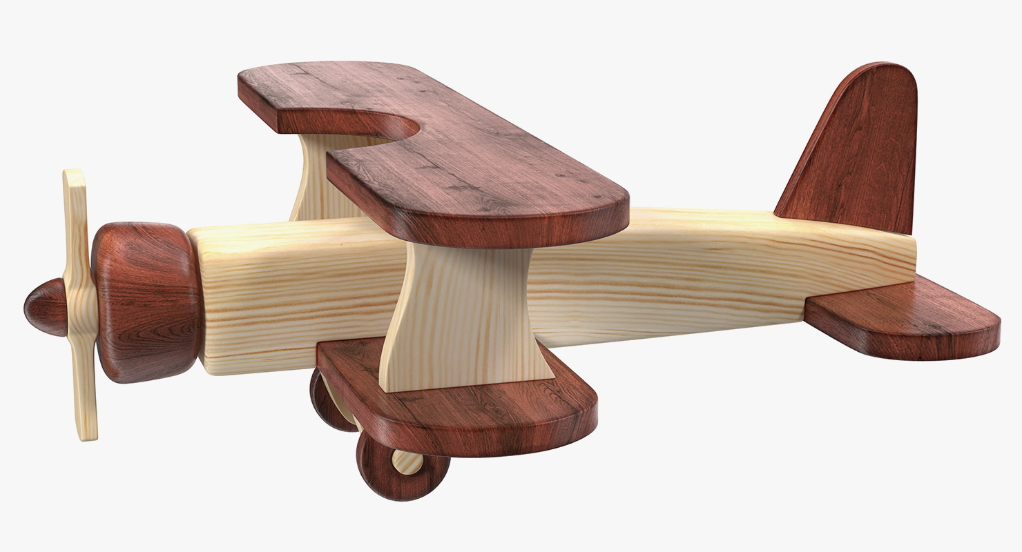 Wooden Airplane Toy 3D model