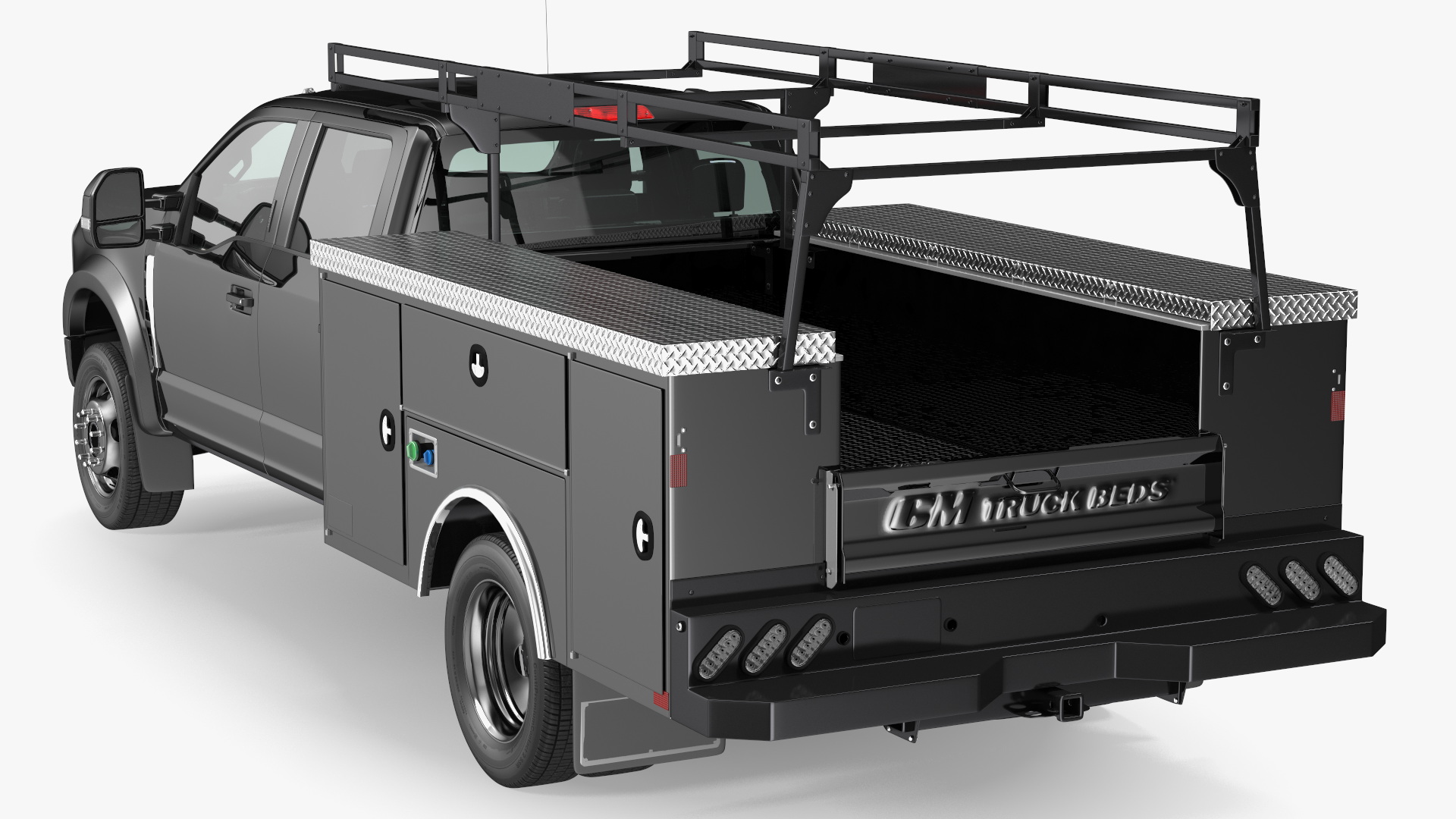 Pickup Chassis Cab Black with Service Body 3D