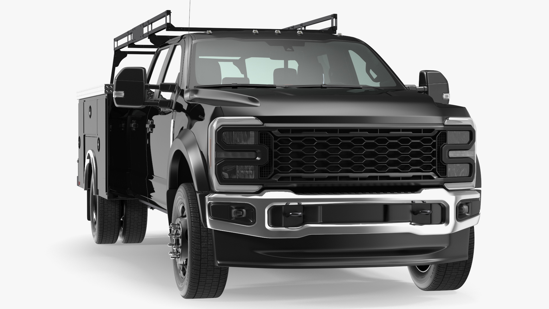 Pickup Chassis Cab Black with Service Body 3D