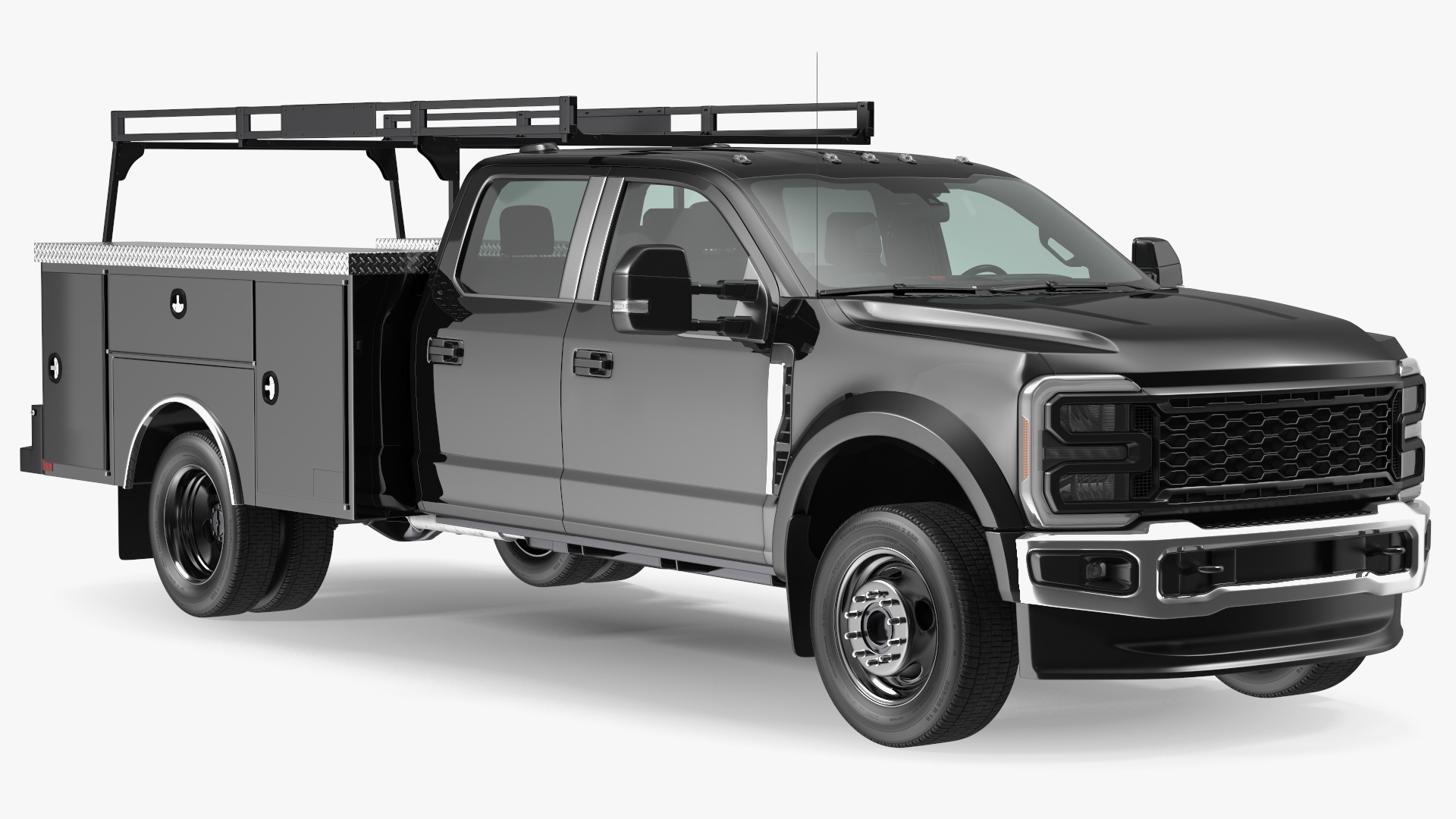 Pickup Chassis Cab Black with Service Body 3D