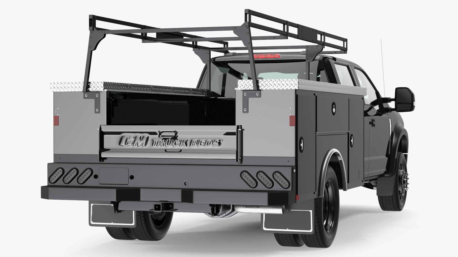 Pickup Chassis Cab Black with Service Body 3D